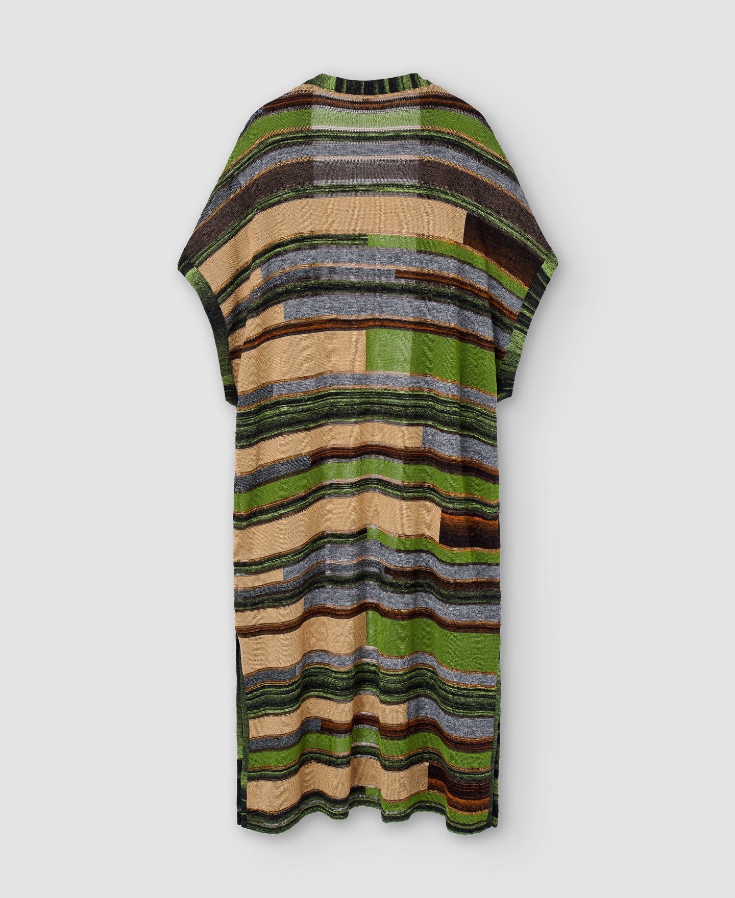 Multicolor Wool Intarsia Long Vest