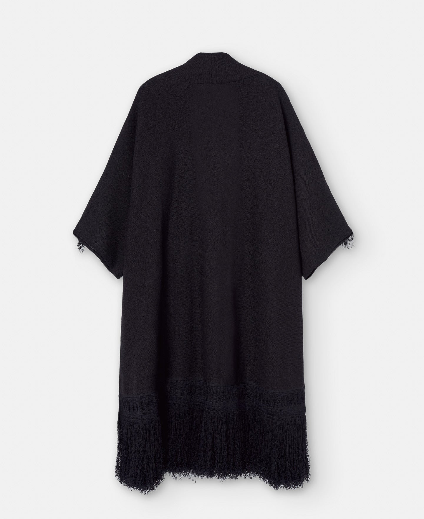 Black Fringed Kimono Jacket