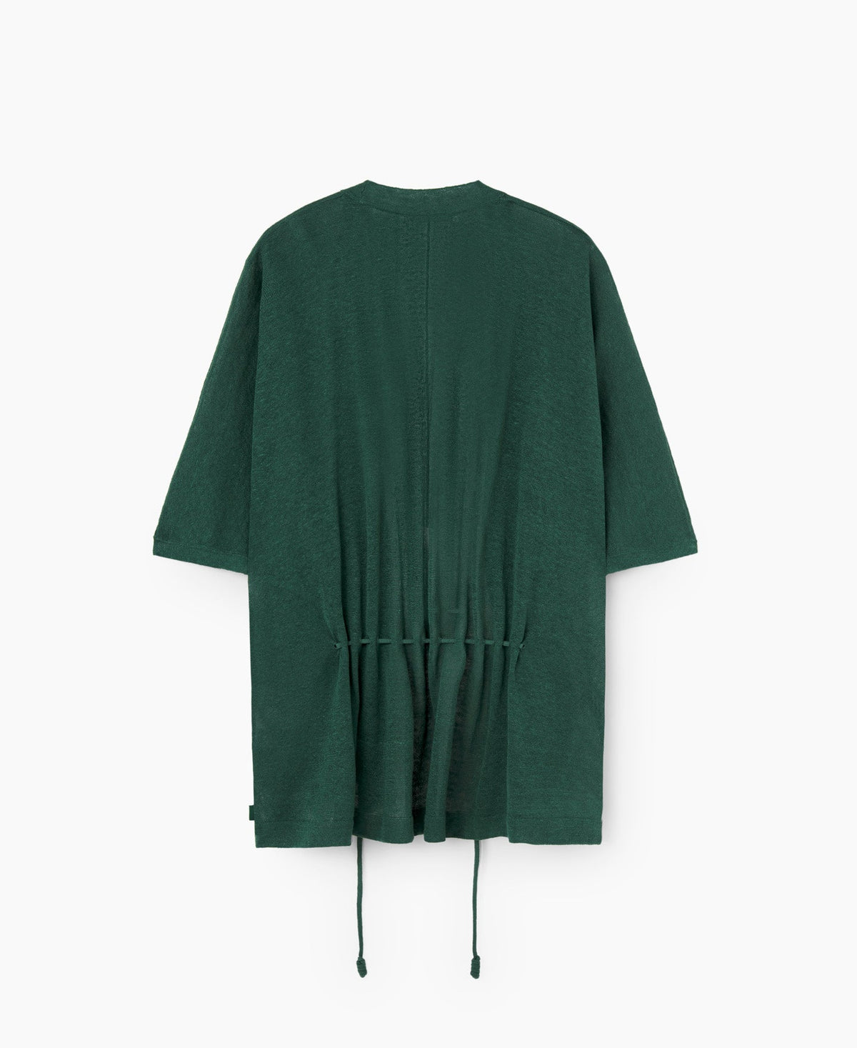 Green Linen Jacket With Ruffles