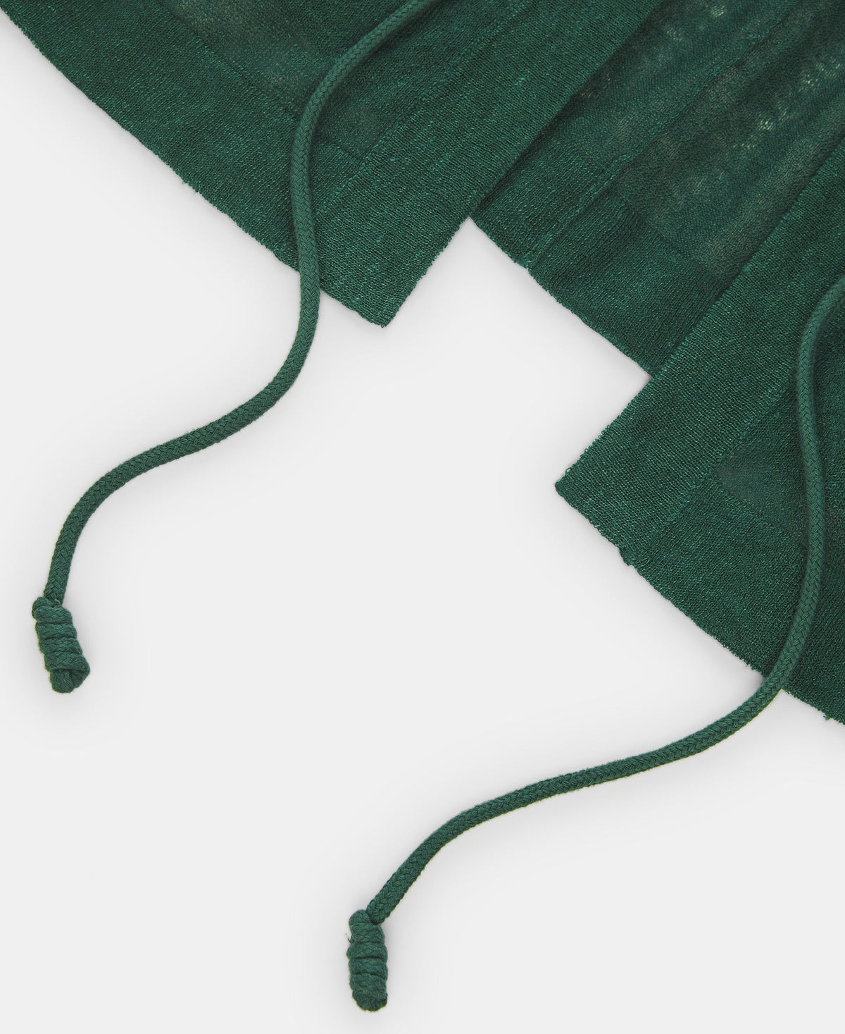 Green Linen Jacket With Ruffles