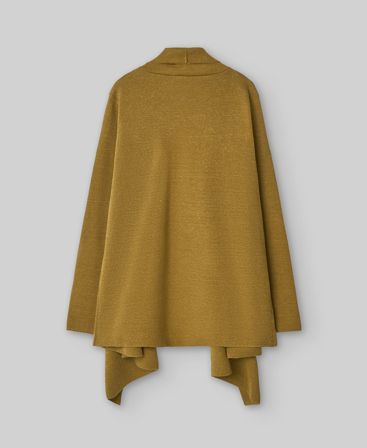 Knit asymmetrical jacket woman in olive green