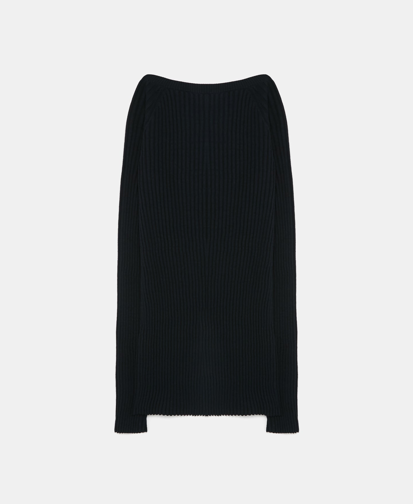 Navy Blue Ribbed V-Neck Pullover