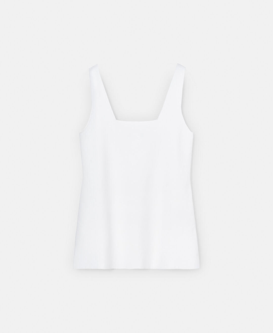 Ecru Square Neckline Top Viscose Rubber Knit