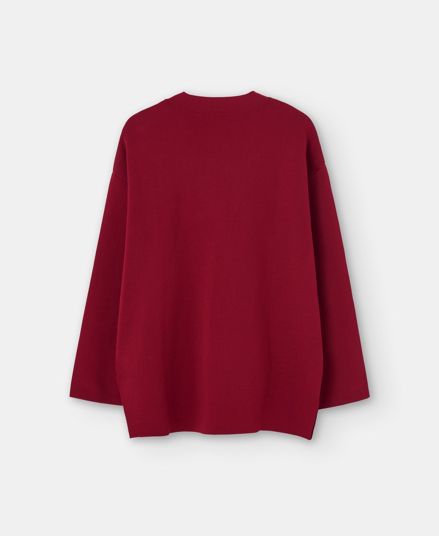 Red Recycled Nylon V-Neck Sweater