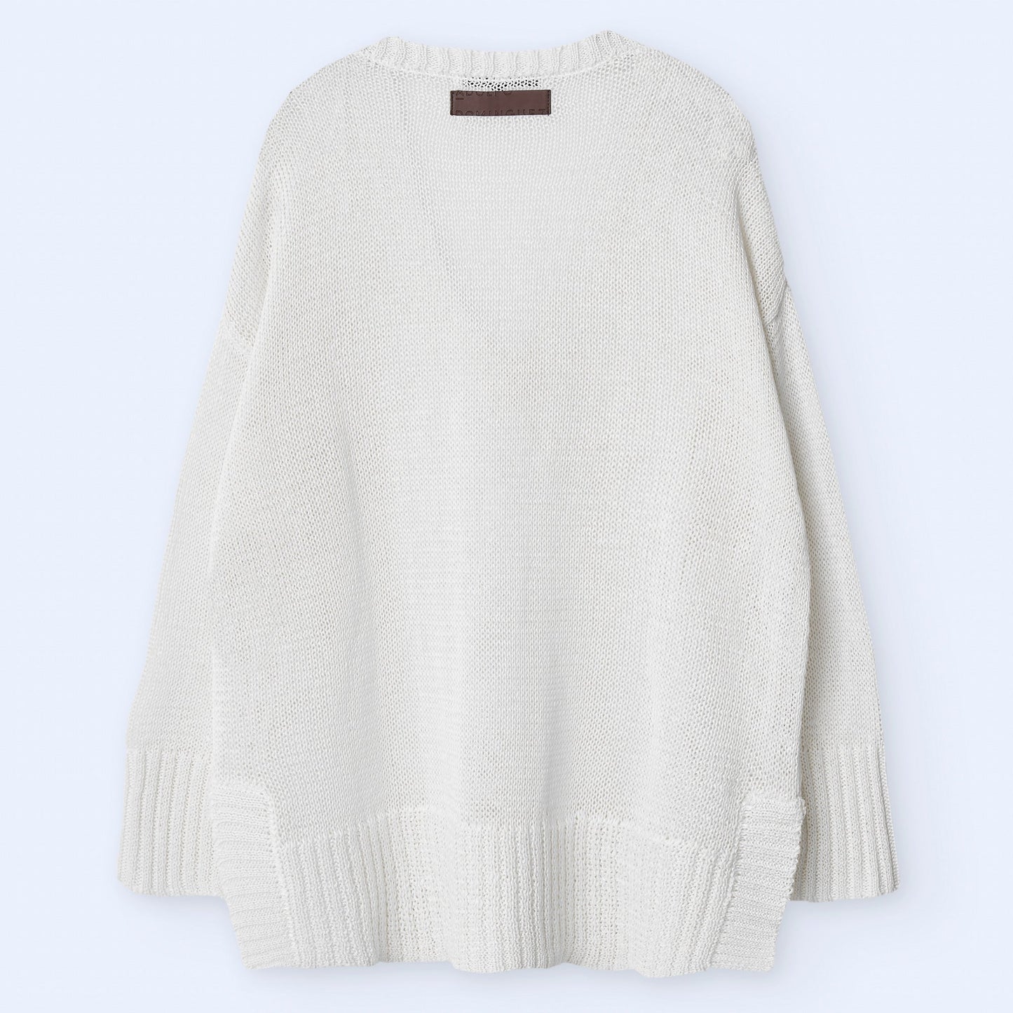 Beige V-neck wide fit sweater