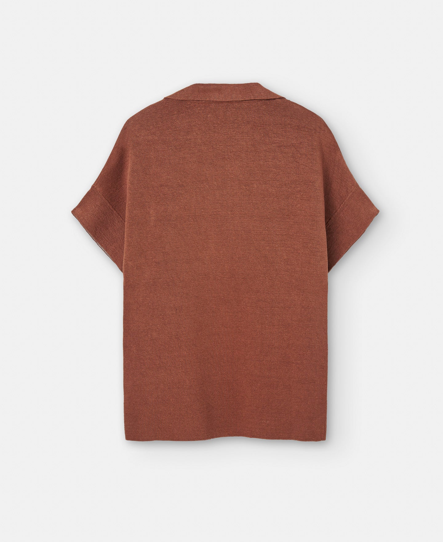 Tobacco Short Sleeve Linen Sweater
