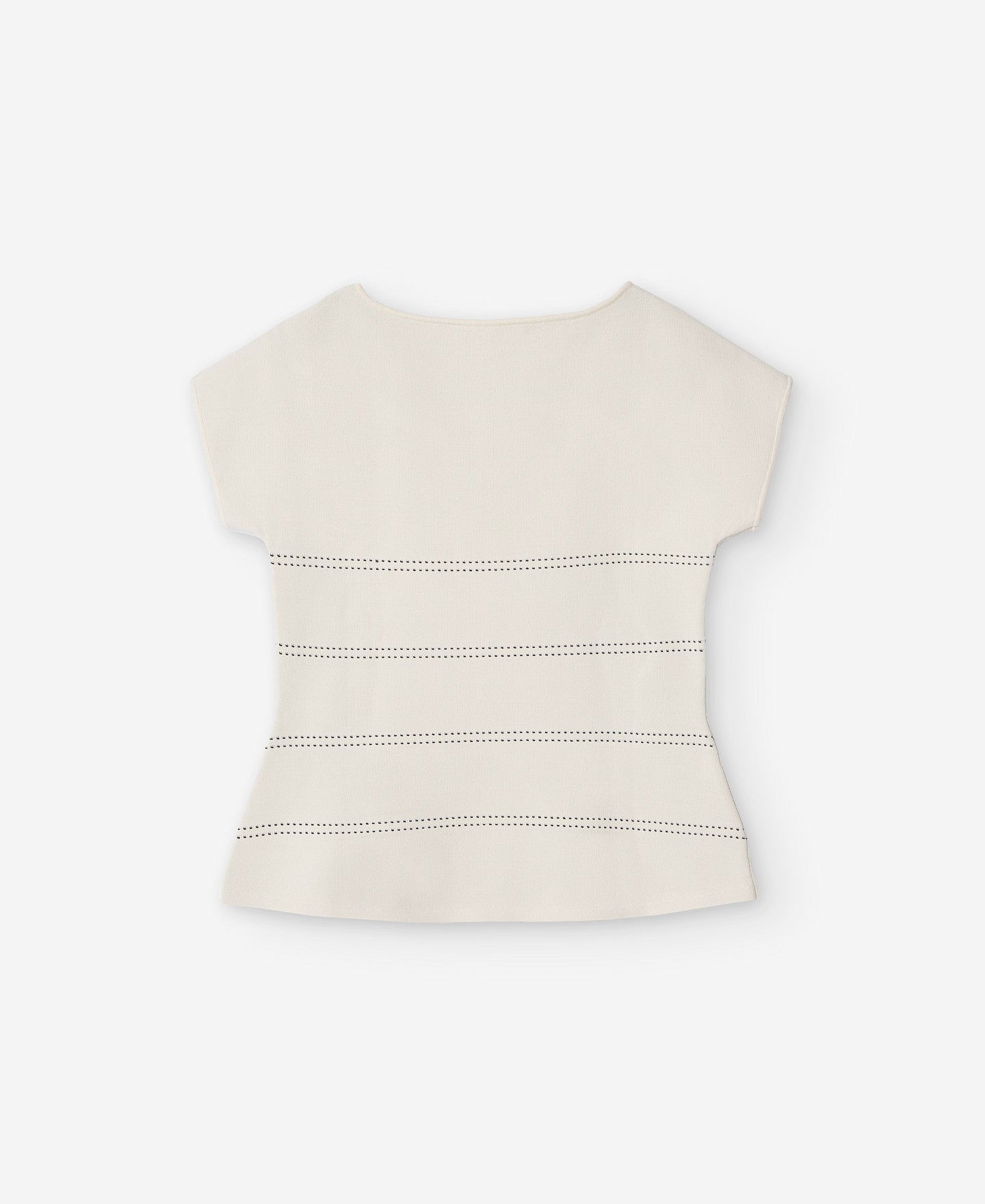 Bateau Neckline Top With Stitching Woman