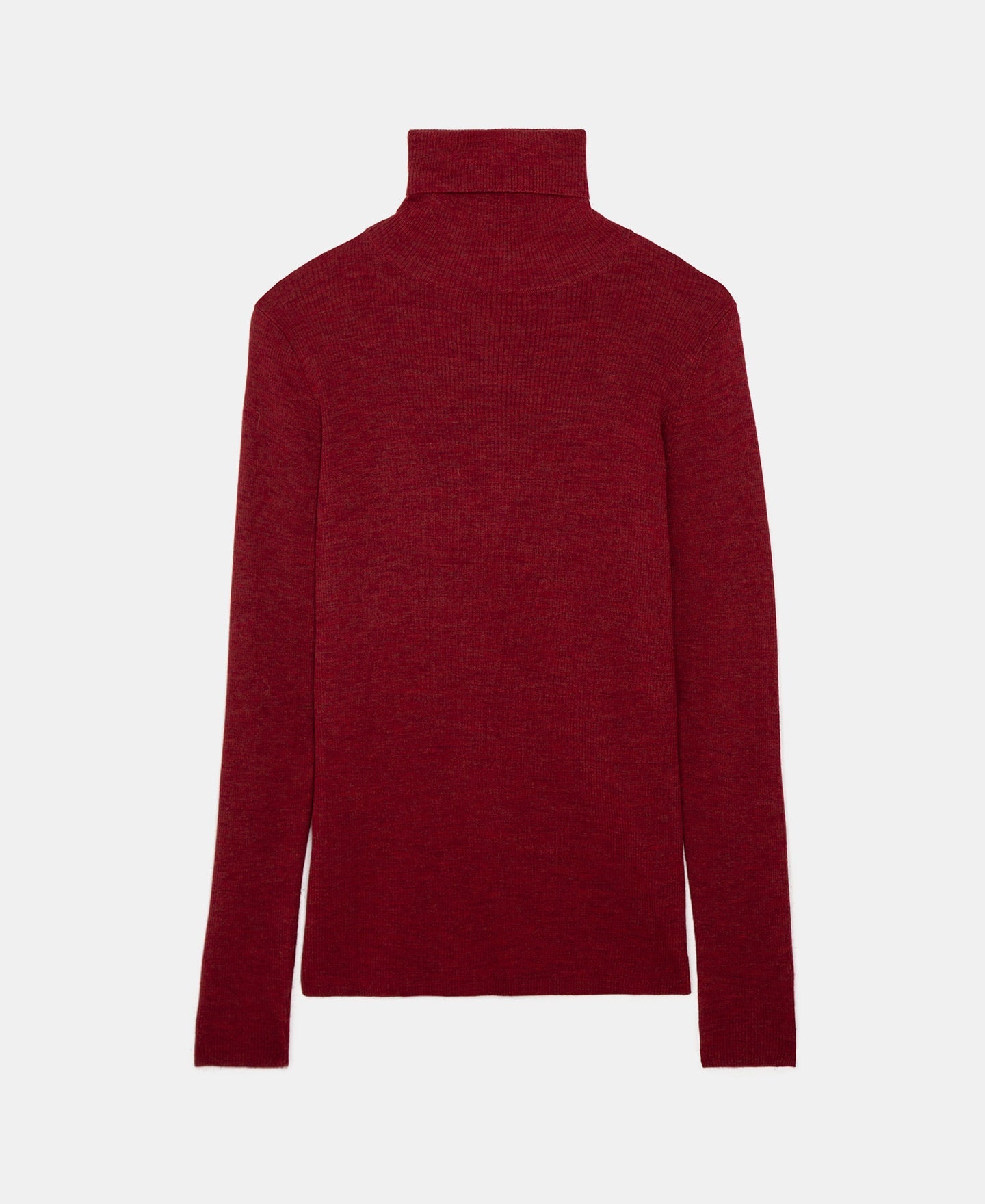 Maroon Merino Wool Turtleneck Sweater