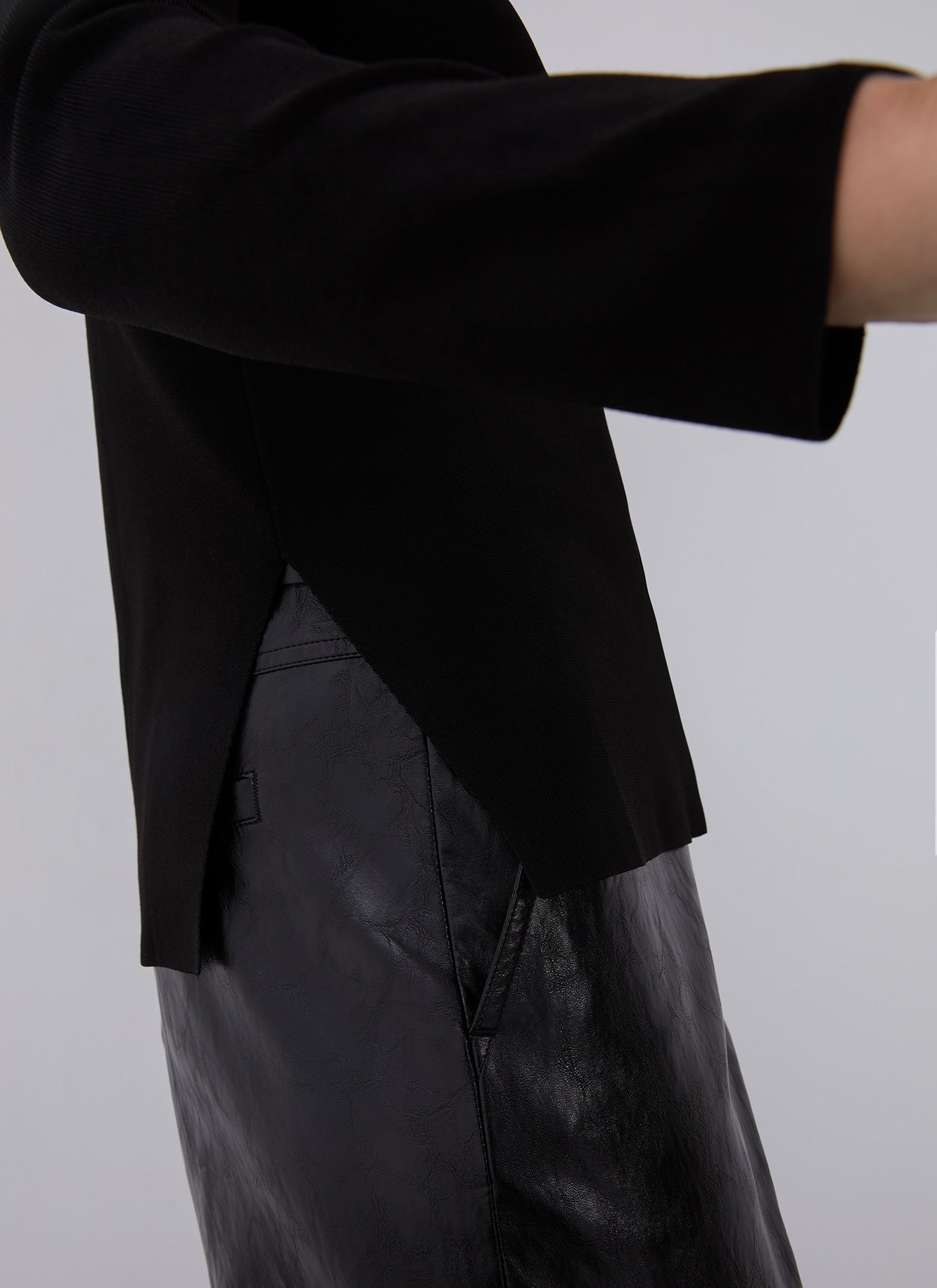 Black Asymmetrical Neckline Sweater