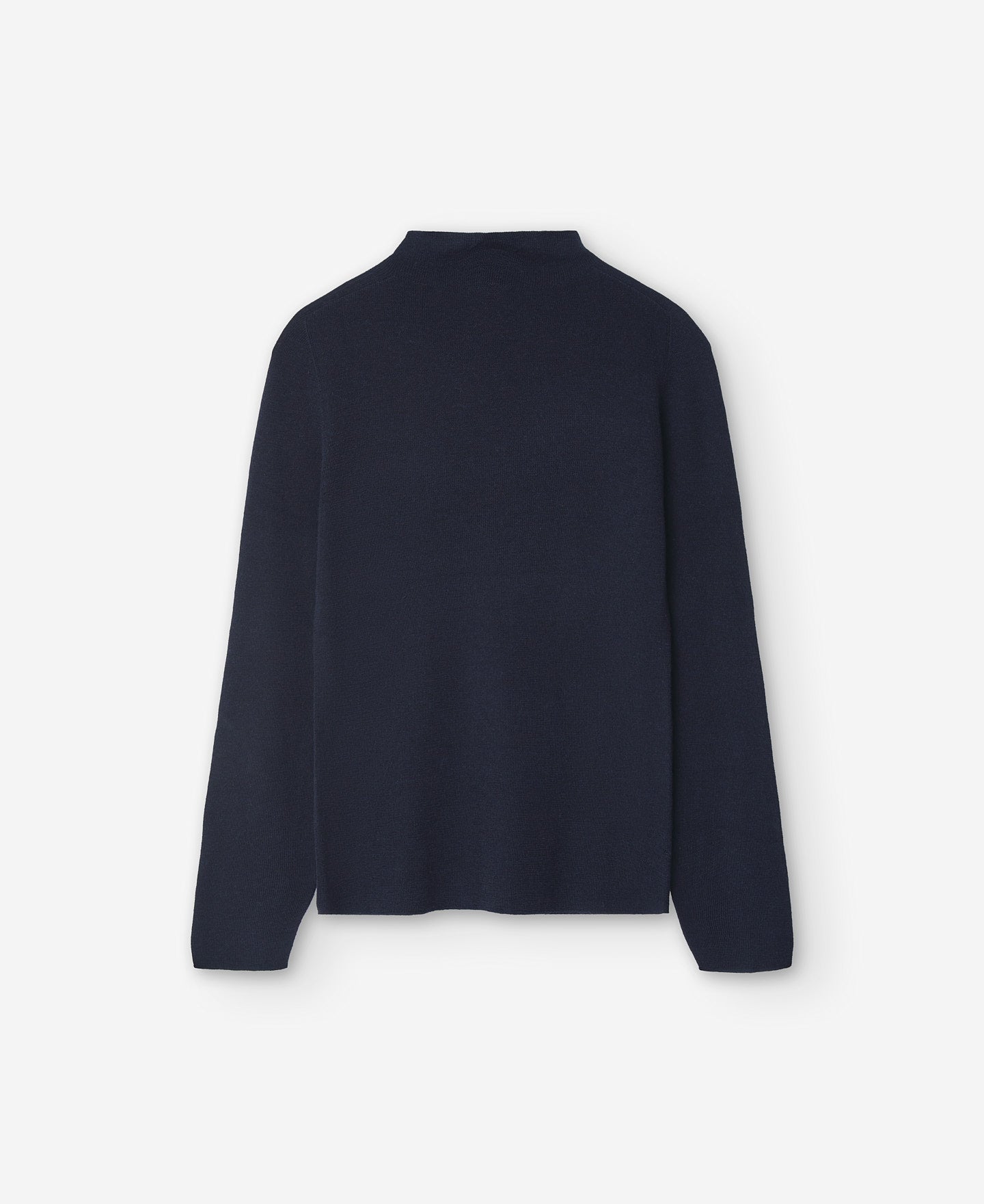 Navy Blue Merino Wool Ribbed Sweater For Women