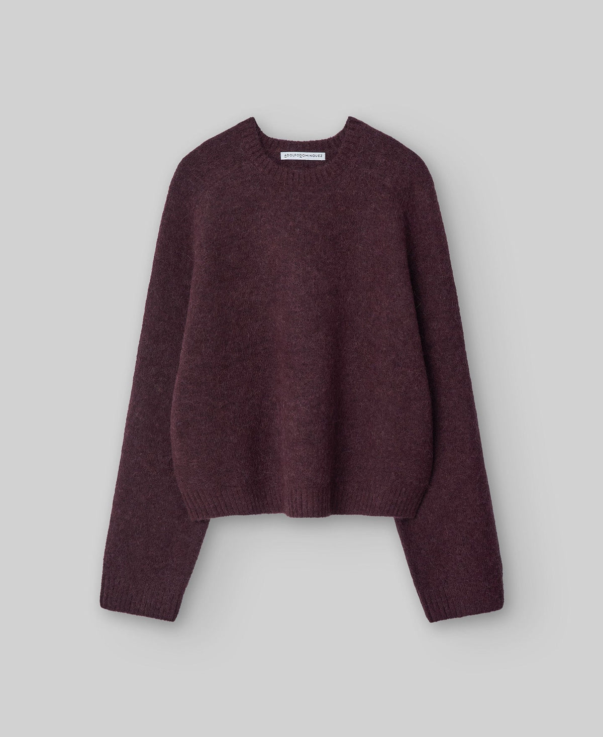 Alpaca blend knit sweater woman in maroon