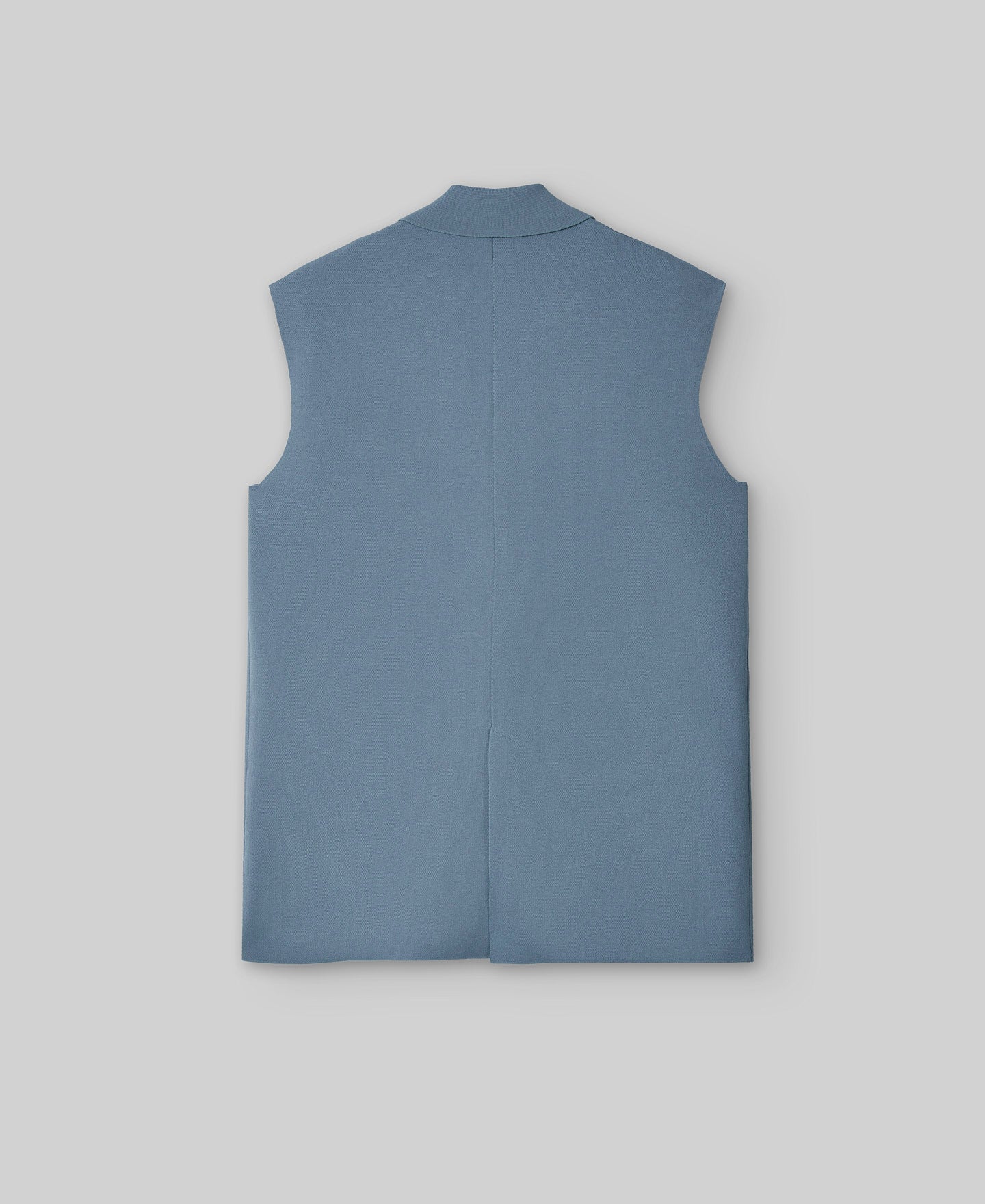 Knit lapel vest woman in grey/blue