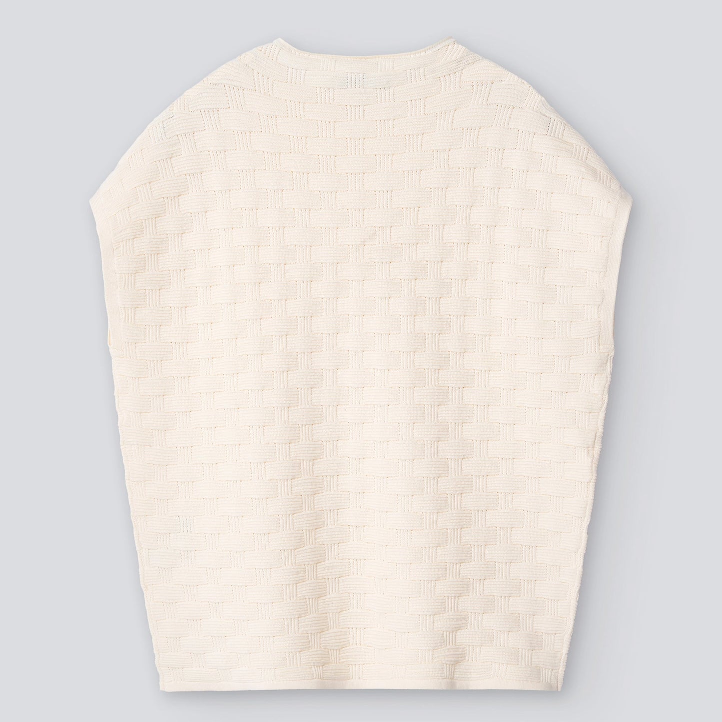 Light Cream Cotton Basket Weave Vest