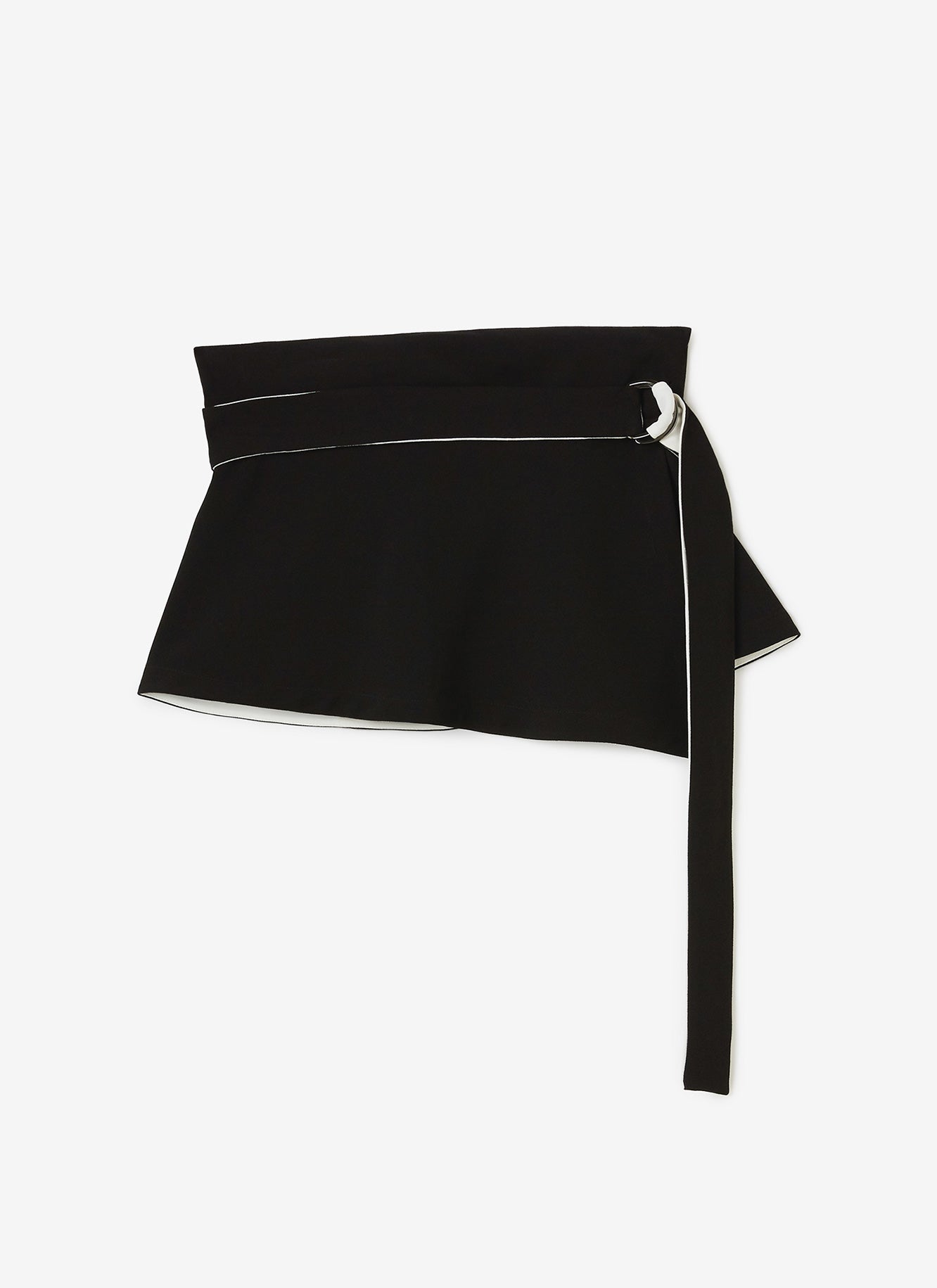 Black/White Bicolour Sash Belt With Half Moon Buckle