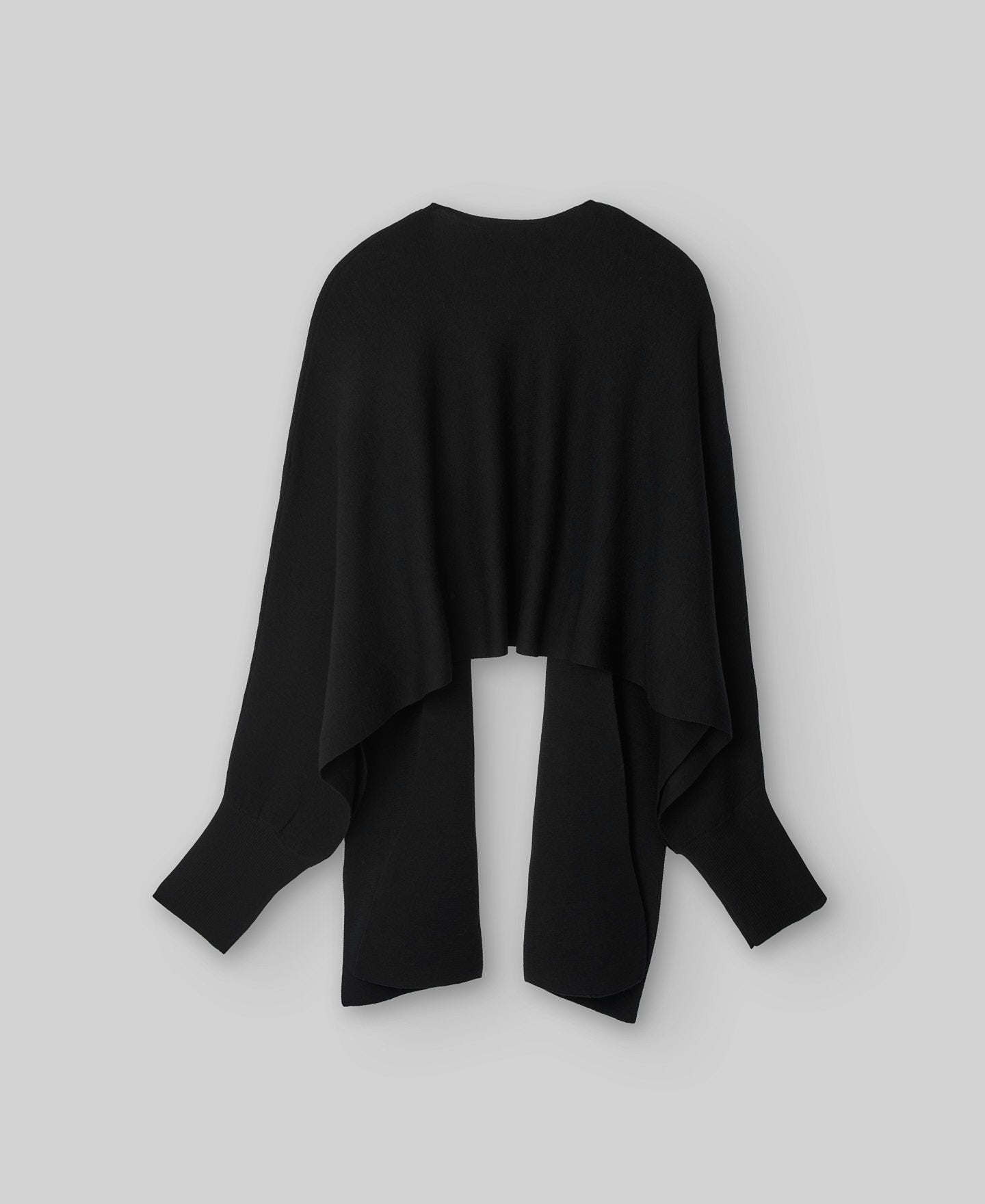 Merino wool jacket with scarf woman in black