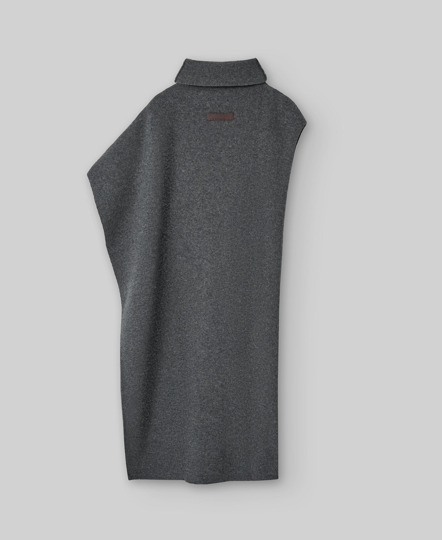 Grey asymmetrical wool cape woman in grey melange