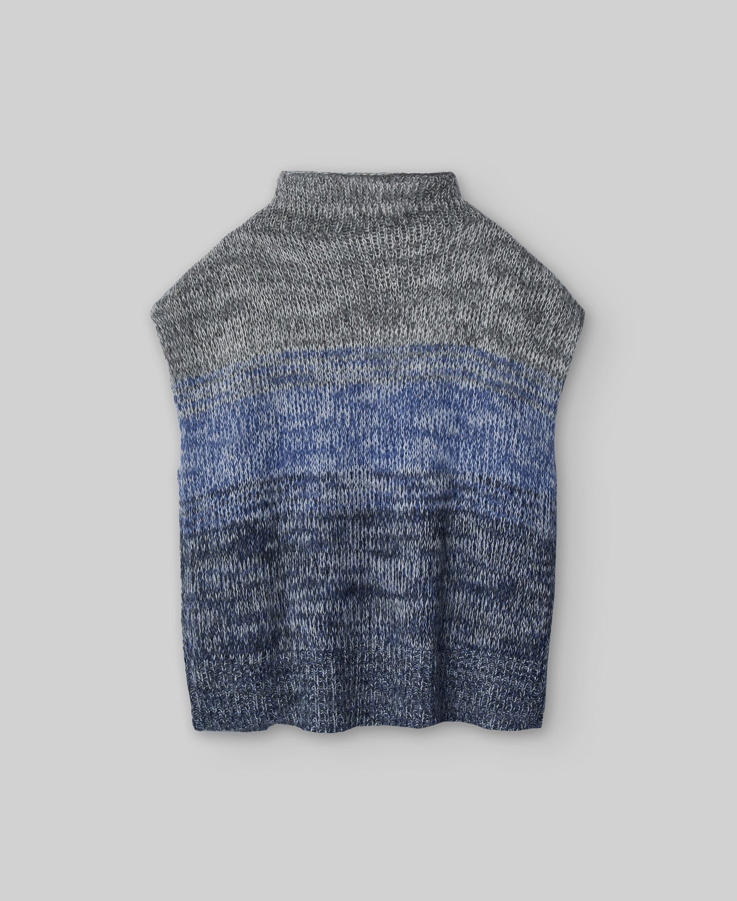 Gradient knit vest woman in charcoal grey/blue