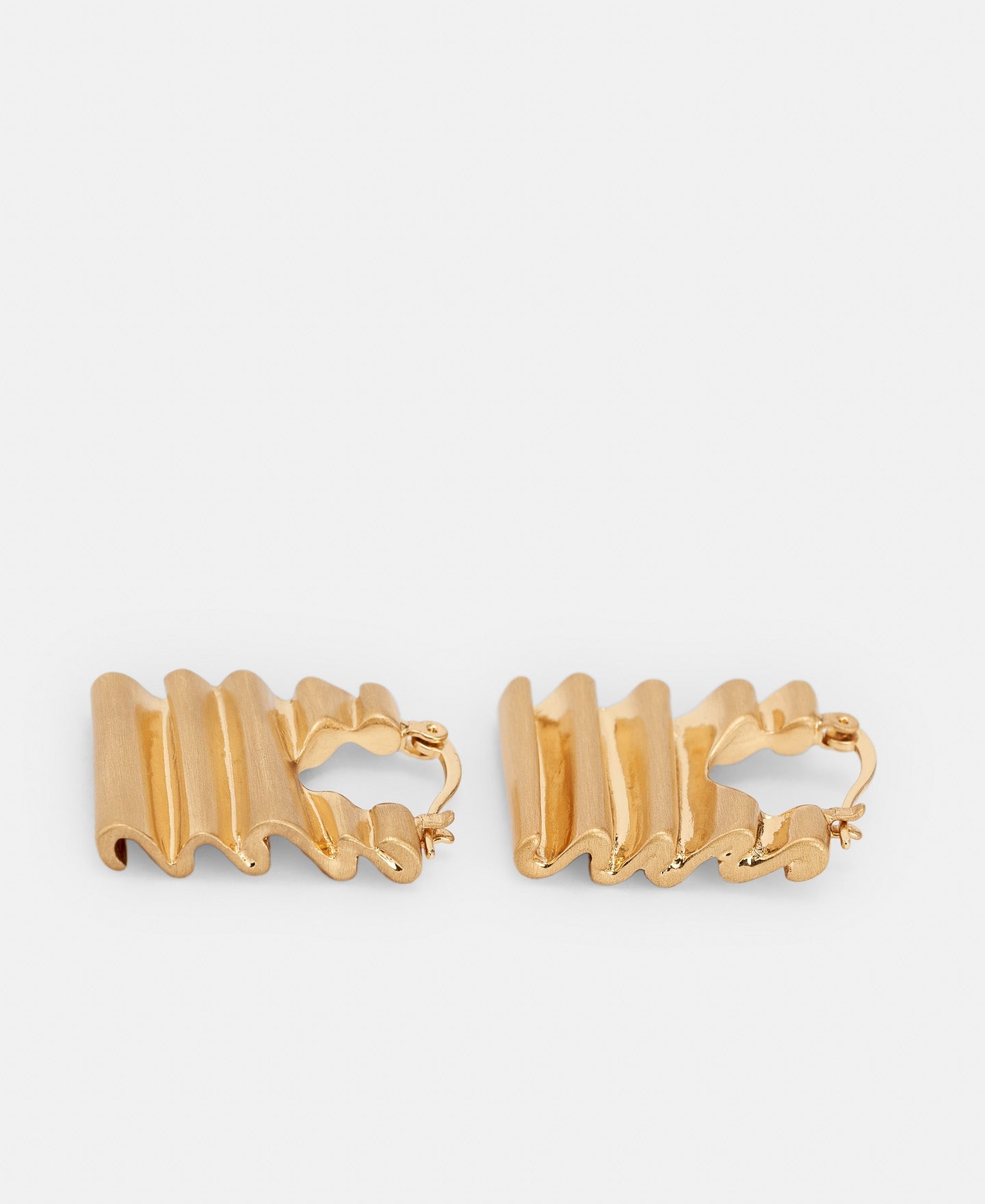Gold Zinc Pleated Earrings