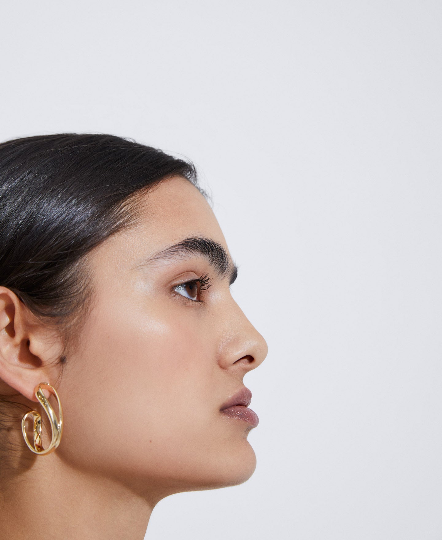 Gold Circular Link Earrings