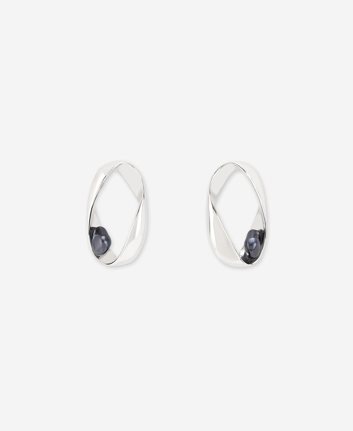 Silver Color Synthetic Pearl Twist Earring Woman