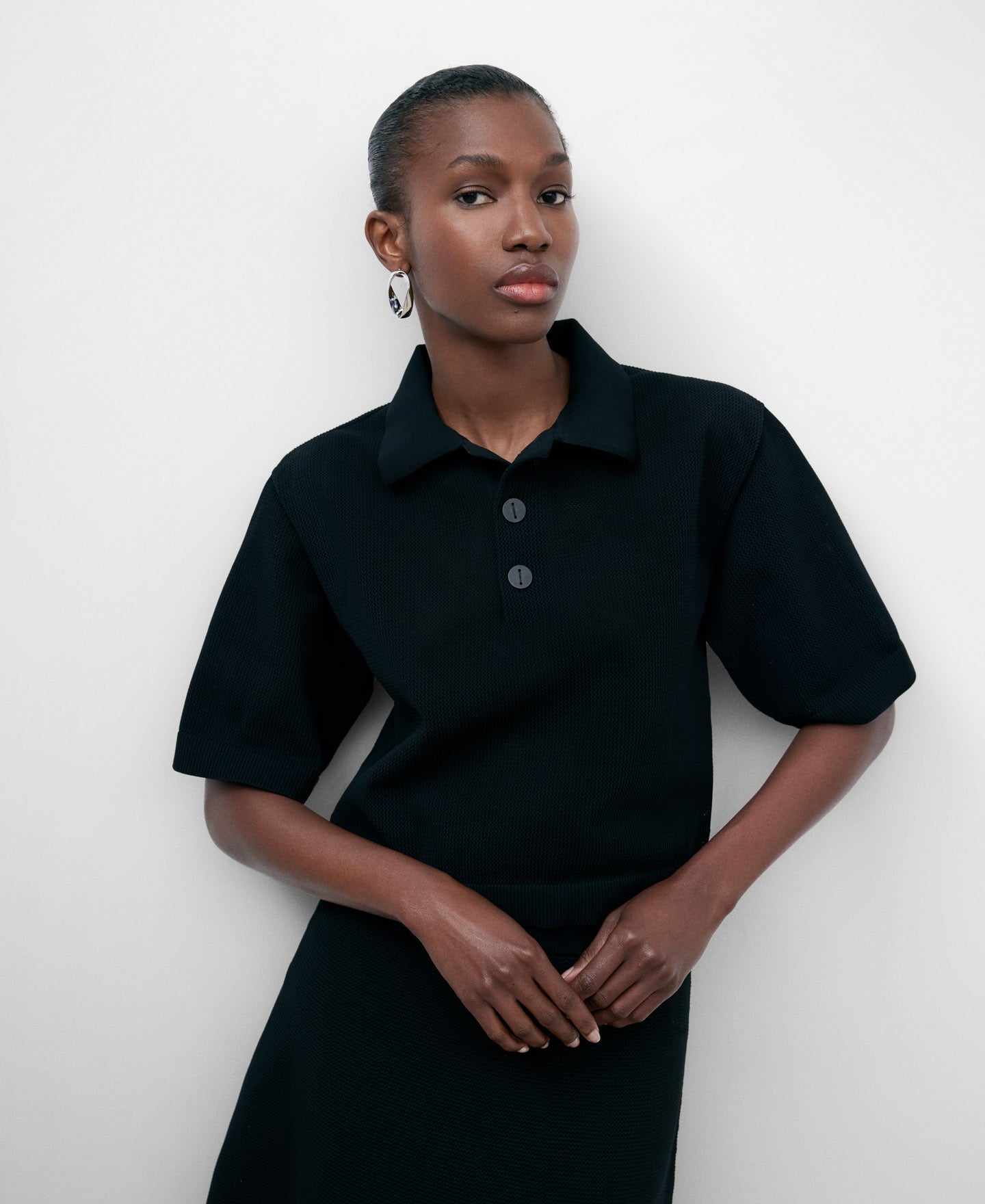 Silver Color Synthetic Pearl Twist Earring Woman