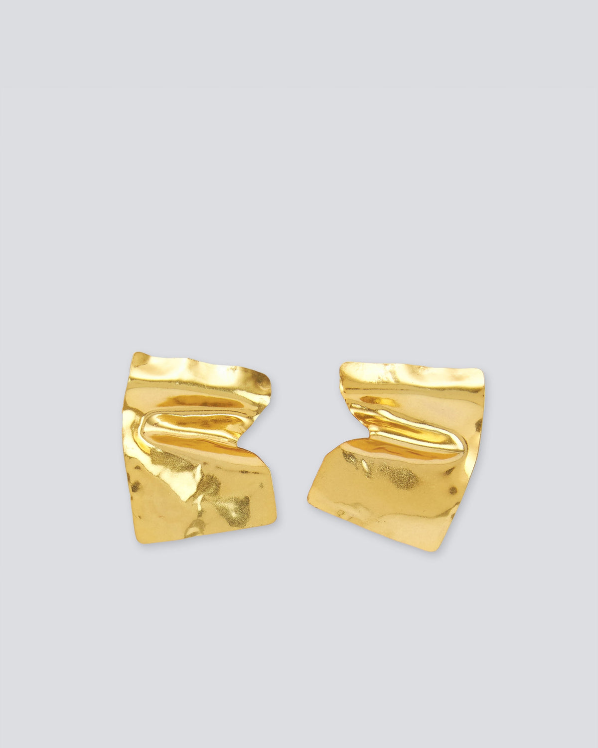 Gold Crumpled Paper Motif Earrings