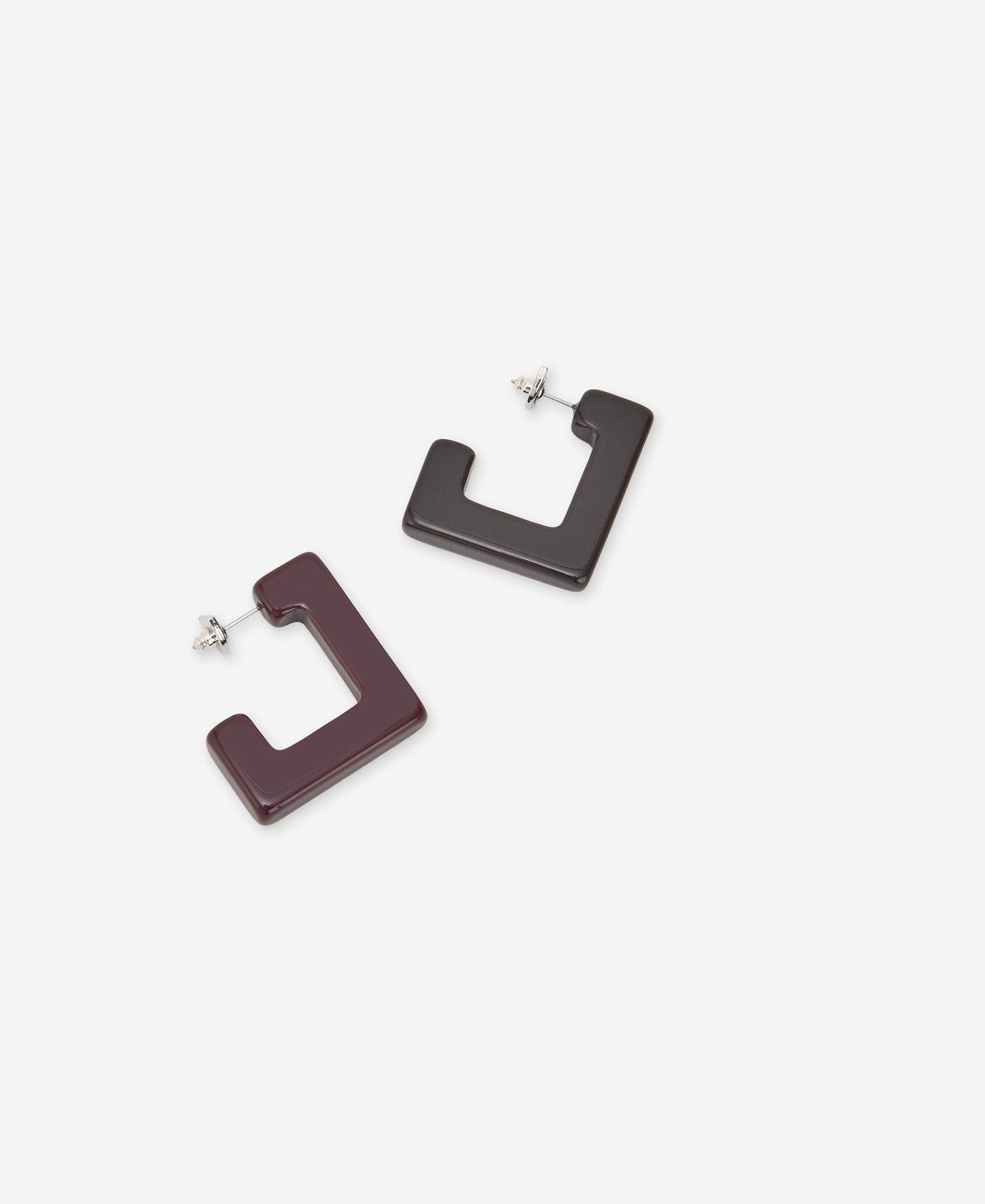 Maroon/Brown Two-Coloured Square Earring For Women