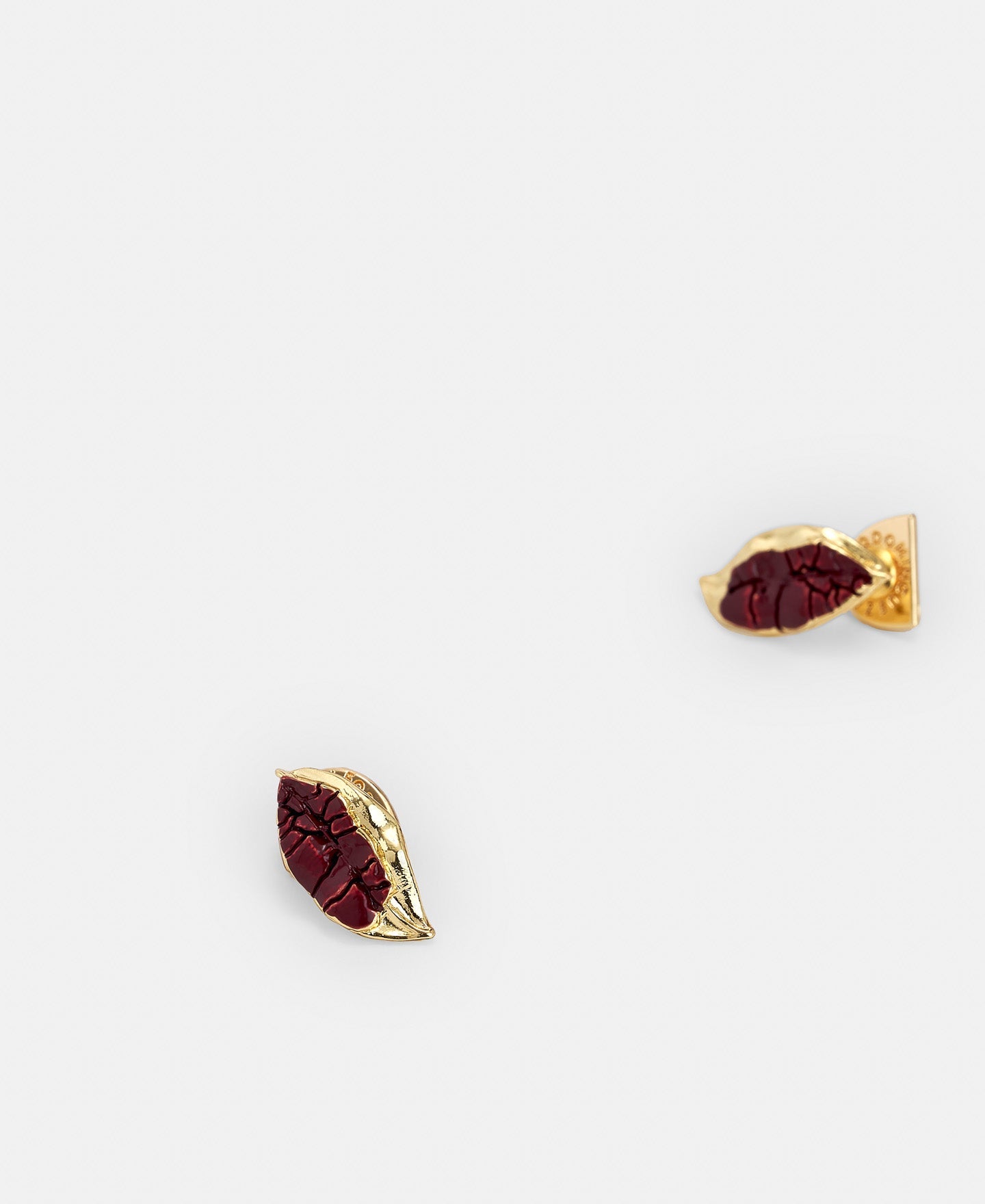 Gold Zinc Leaf Earrings