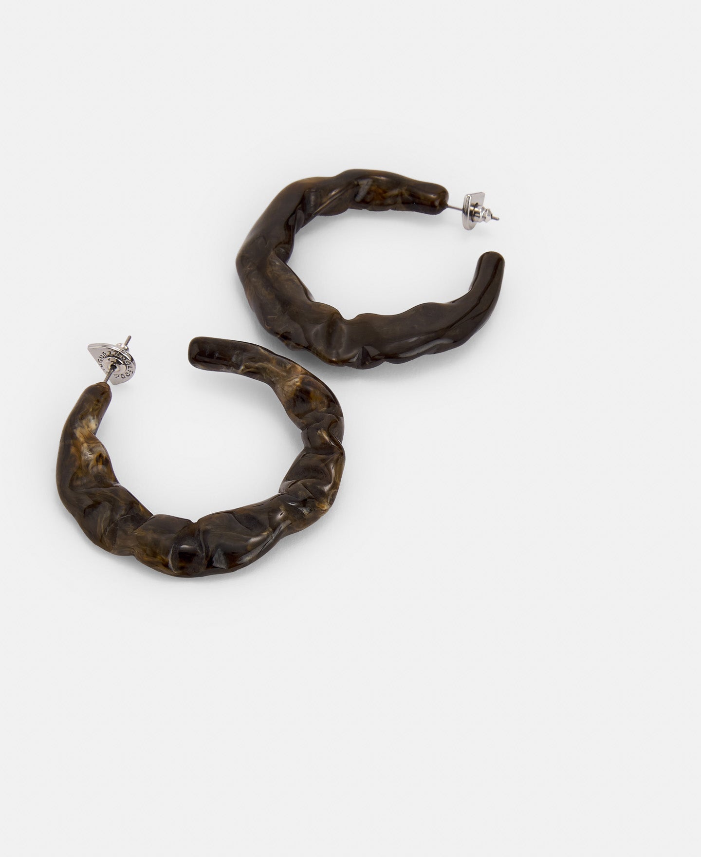 Taupe Resin Hoop Earrings