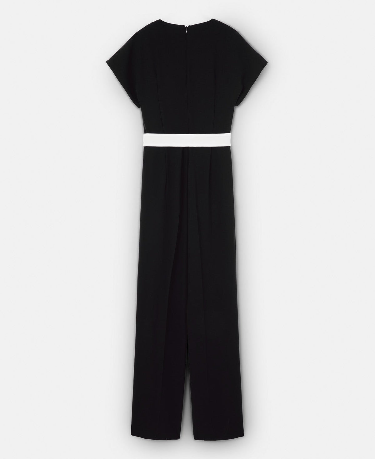 Black/White Straight Bicolour Jumpsuit With Belt
