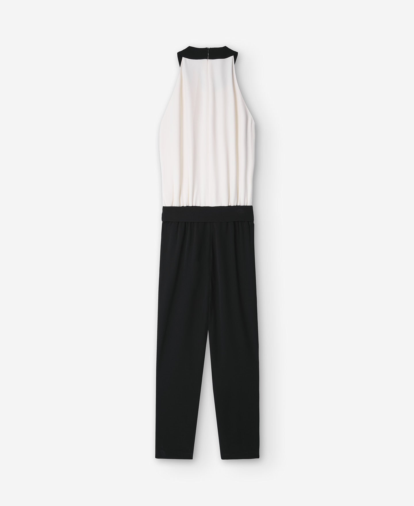 Black and White Draped Jumpsuit