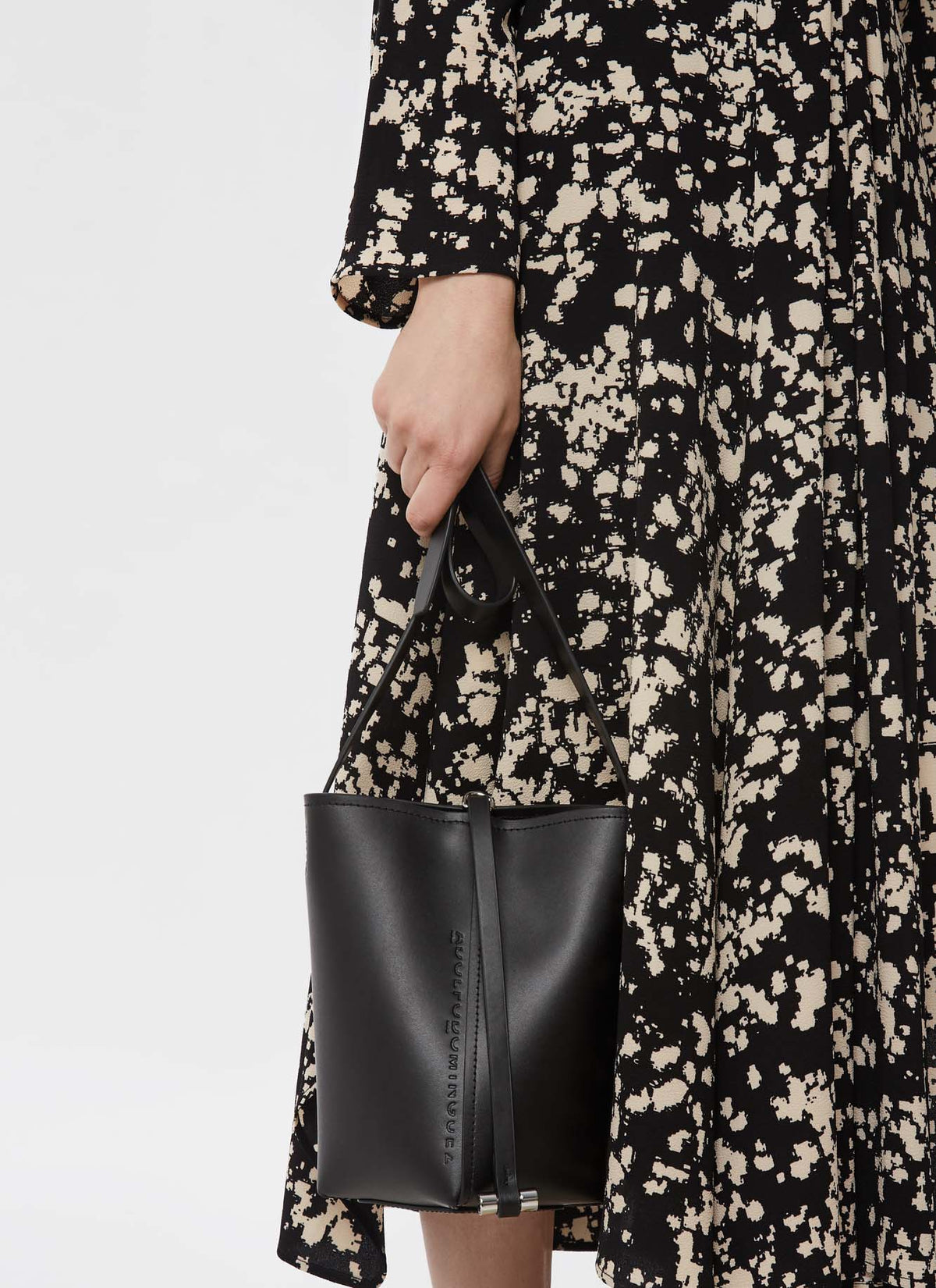Black Vachetta Leather Mini Bucket Bag