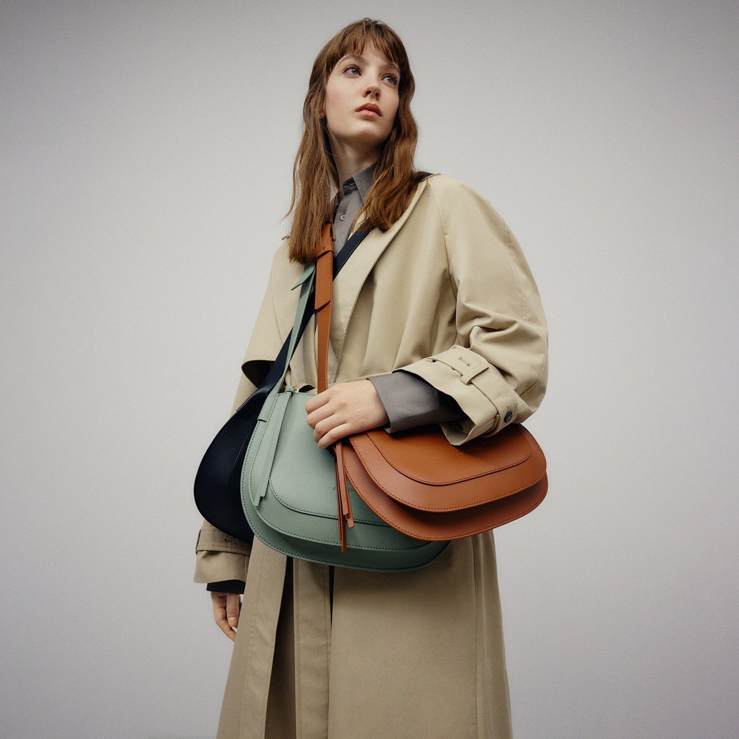 Dark Buff Brown Leather Crossbody