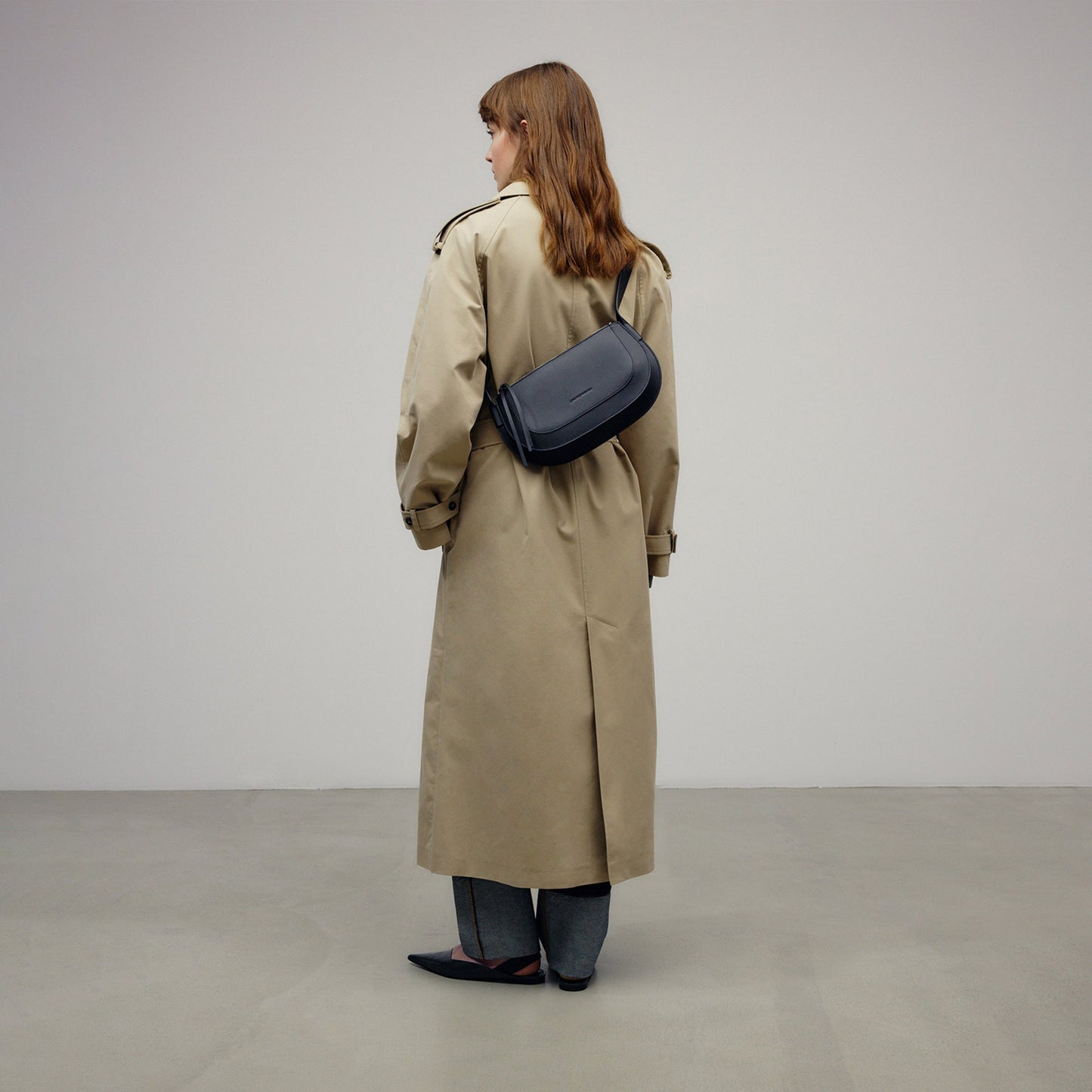 Leather Baguette Bag Black