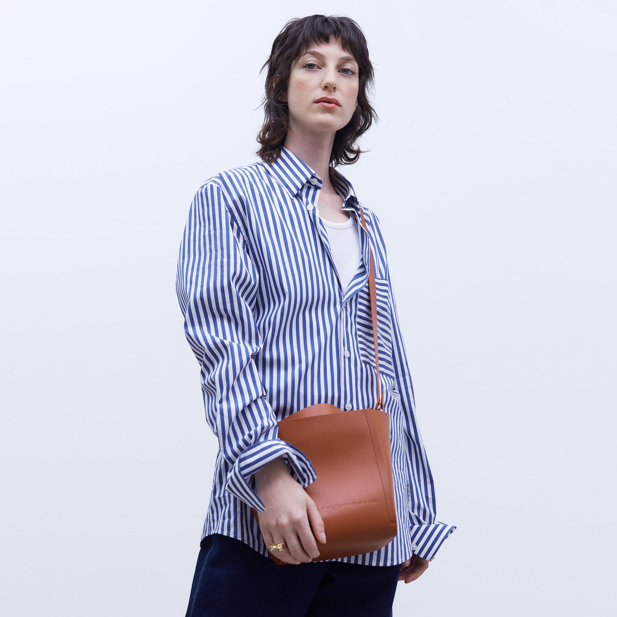 Red Spanish Leather Bucket Bag