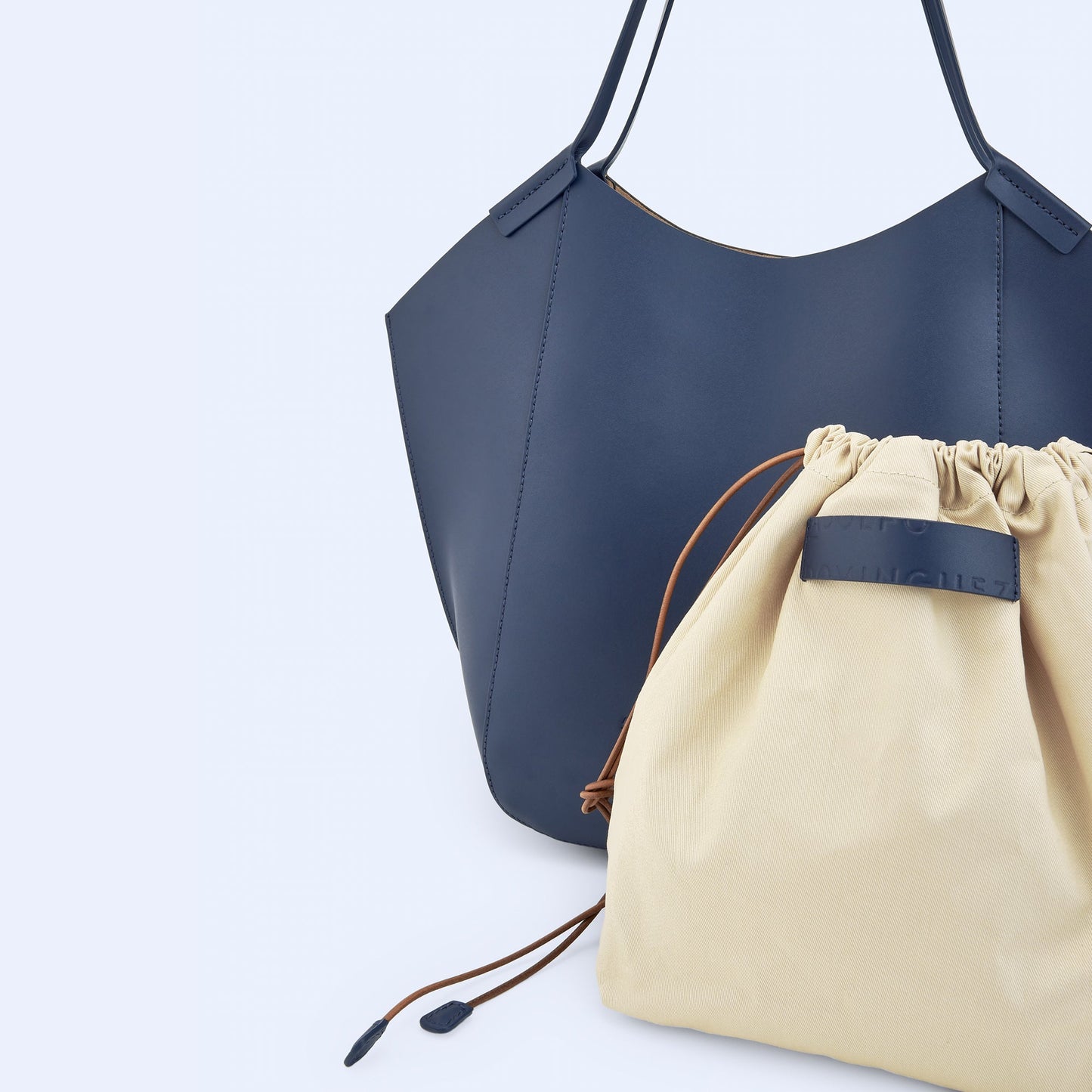 Navy Blue Vachetta Shopper Bag