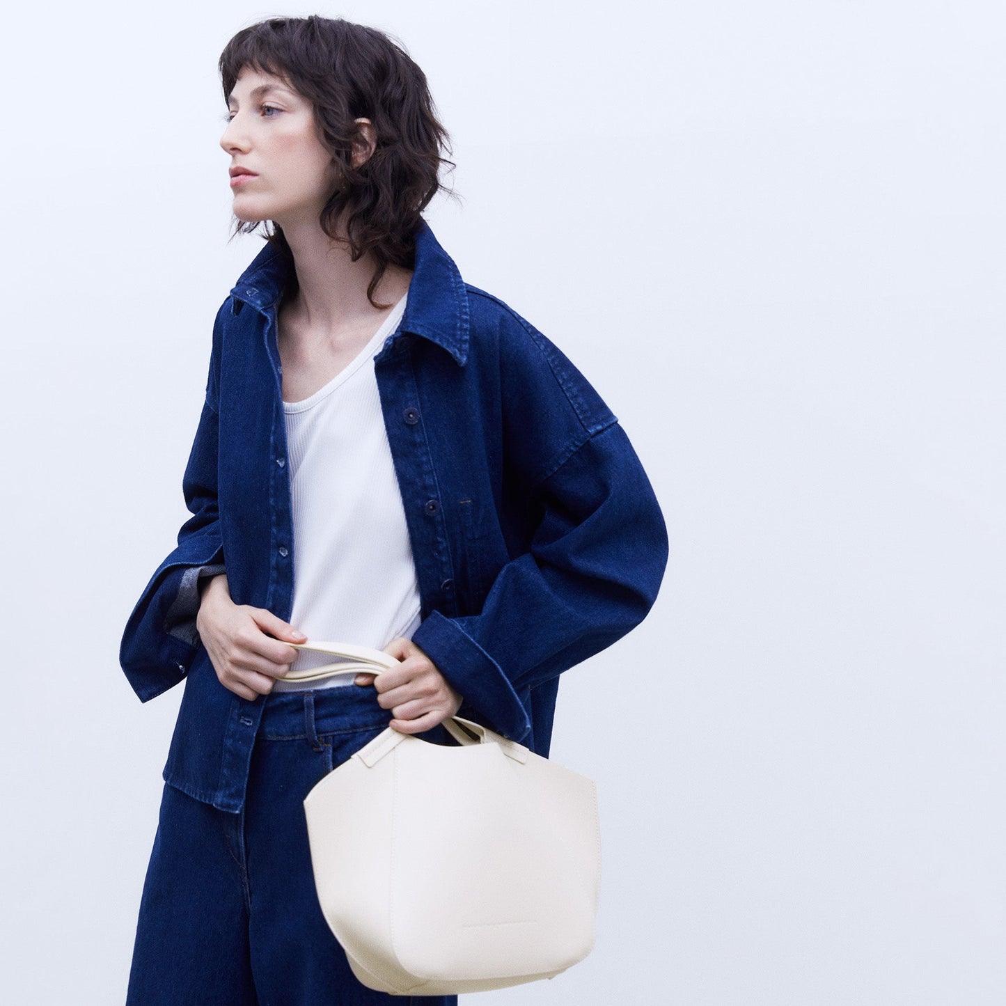 Ecru Vachetta Mini Shopper Bag