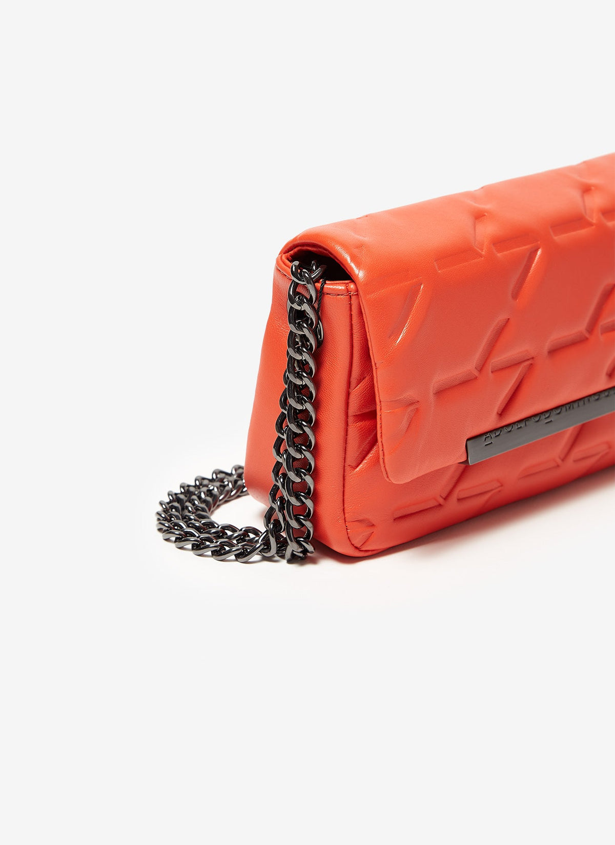 Orange Small Quilted Leather Flap Bag