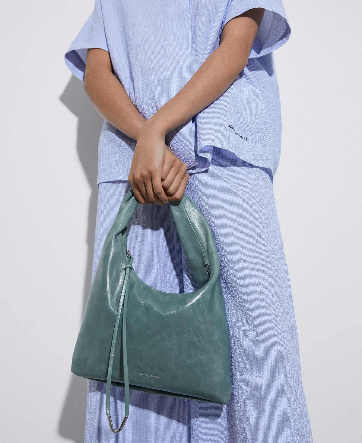 Light Green Responsible Tanned Leather Mini Hobo