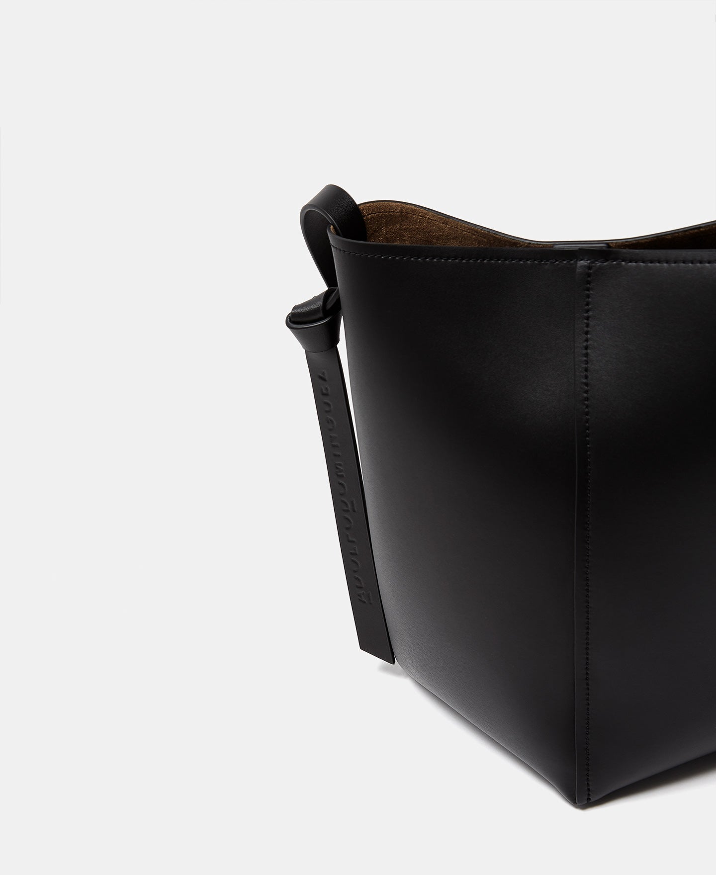 Black Vachetta Leather Bag Triangular Base