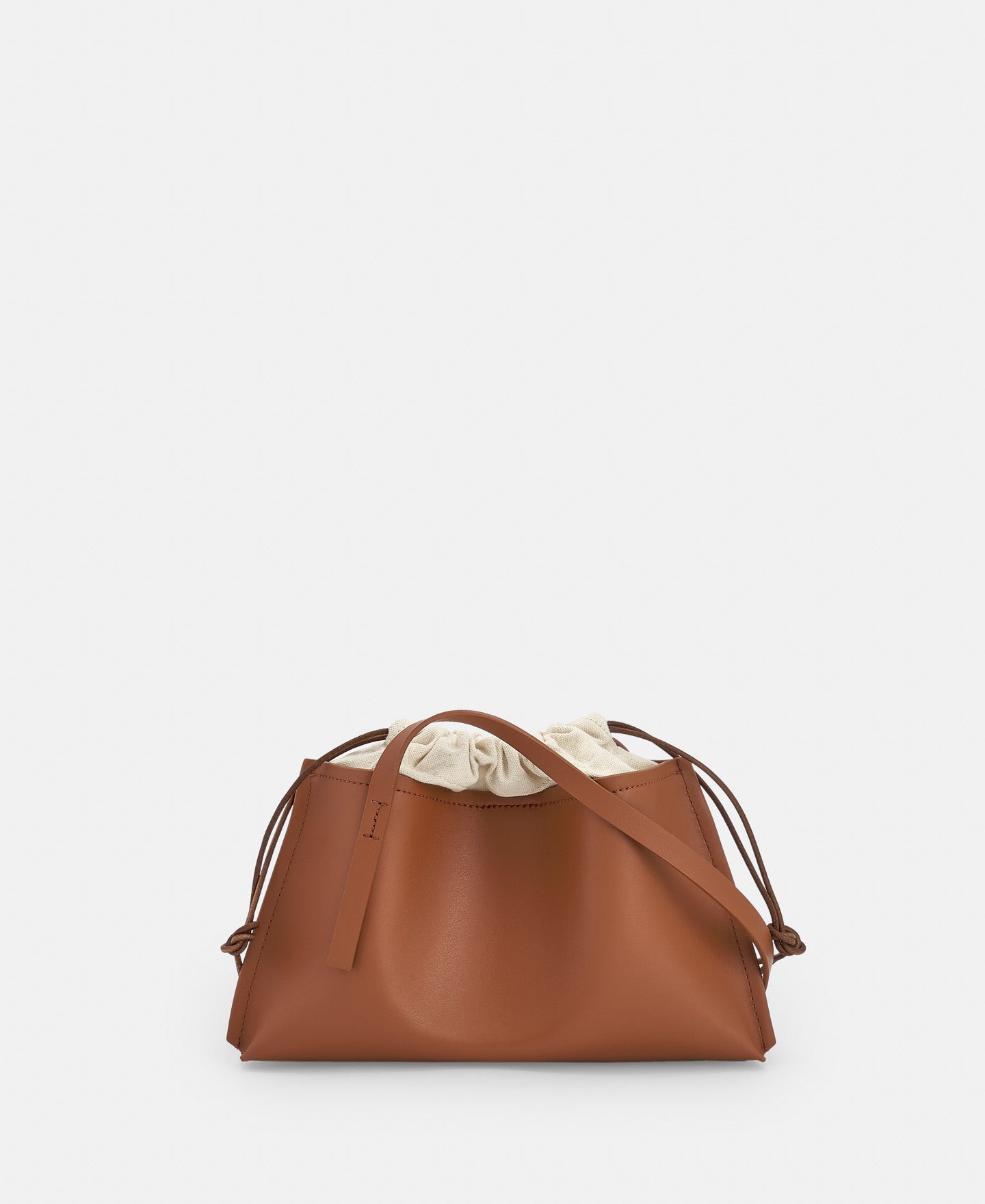 Buff Colour Rectangular Leather Bag