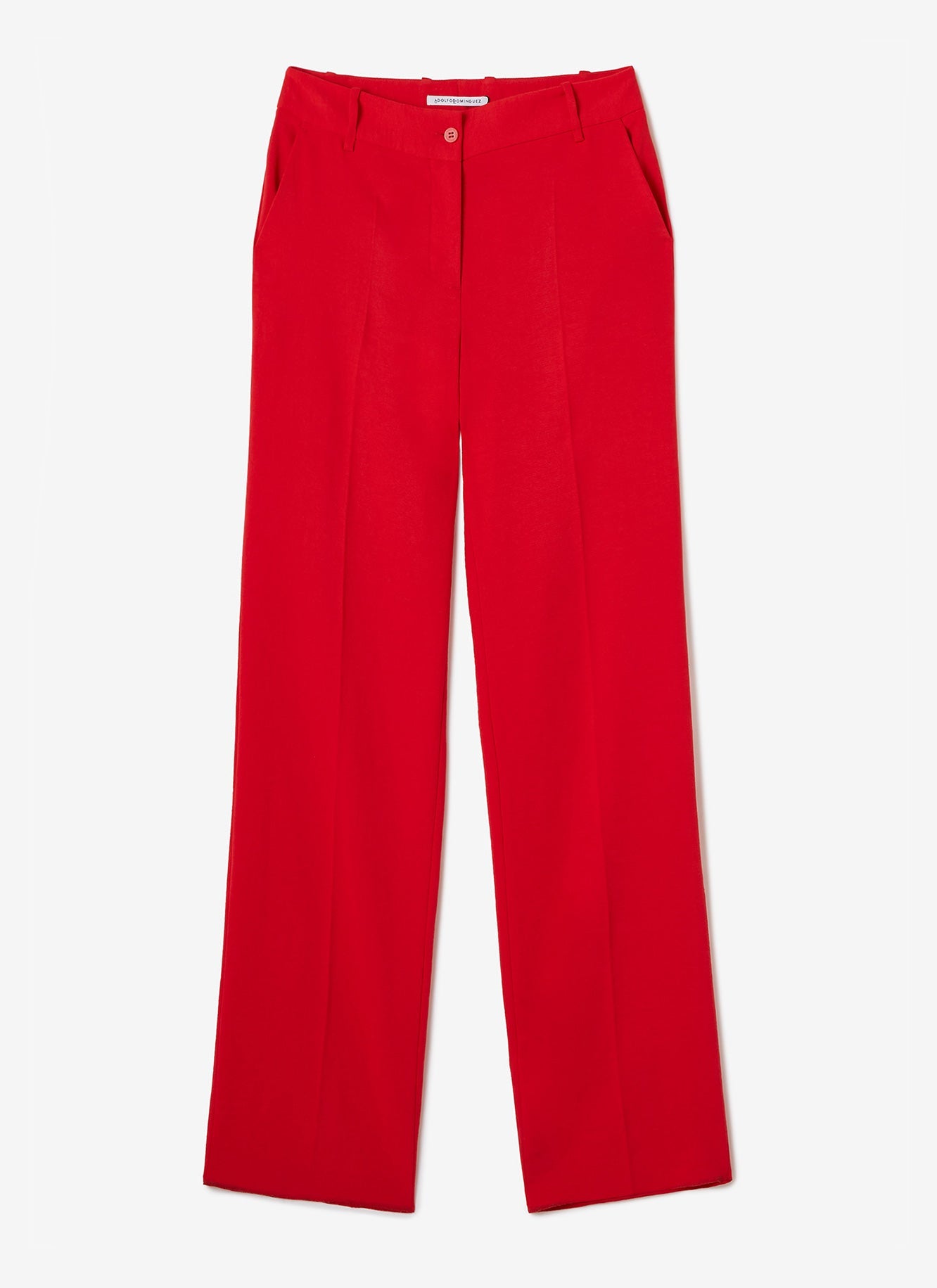 Red Straight Fluid Trousers
