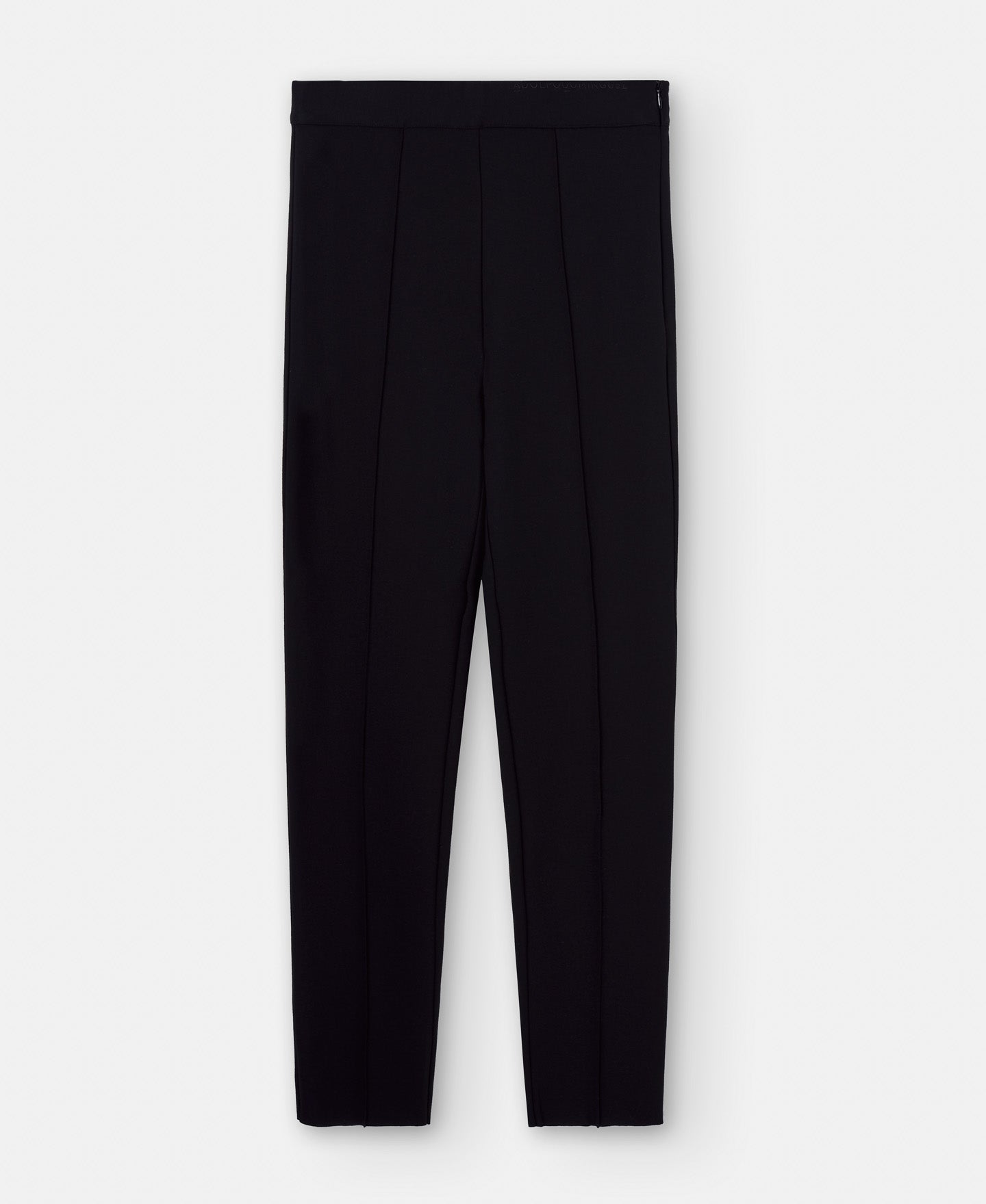 Black Viscose Blunt Knitted Skinny Trousers