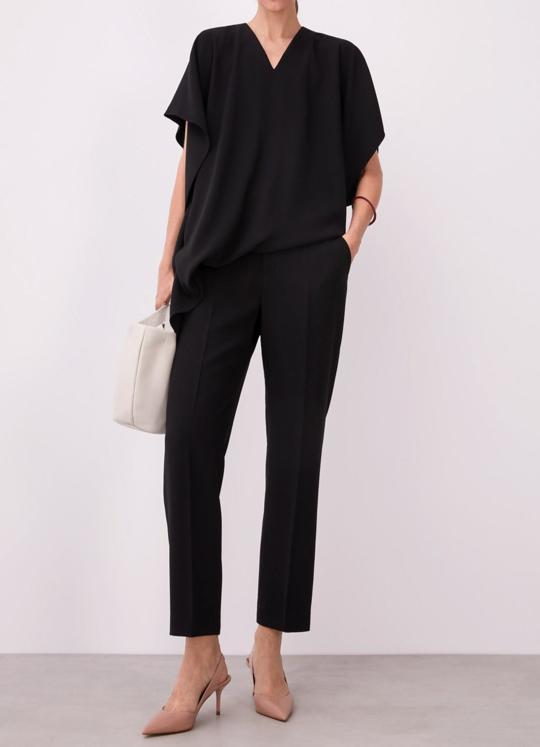 Black Straight Ankle Trousers