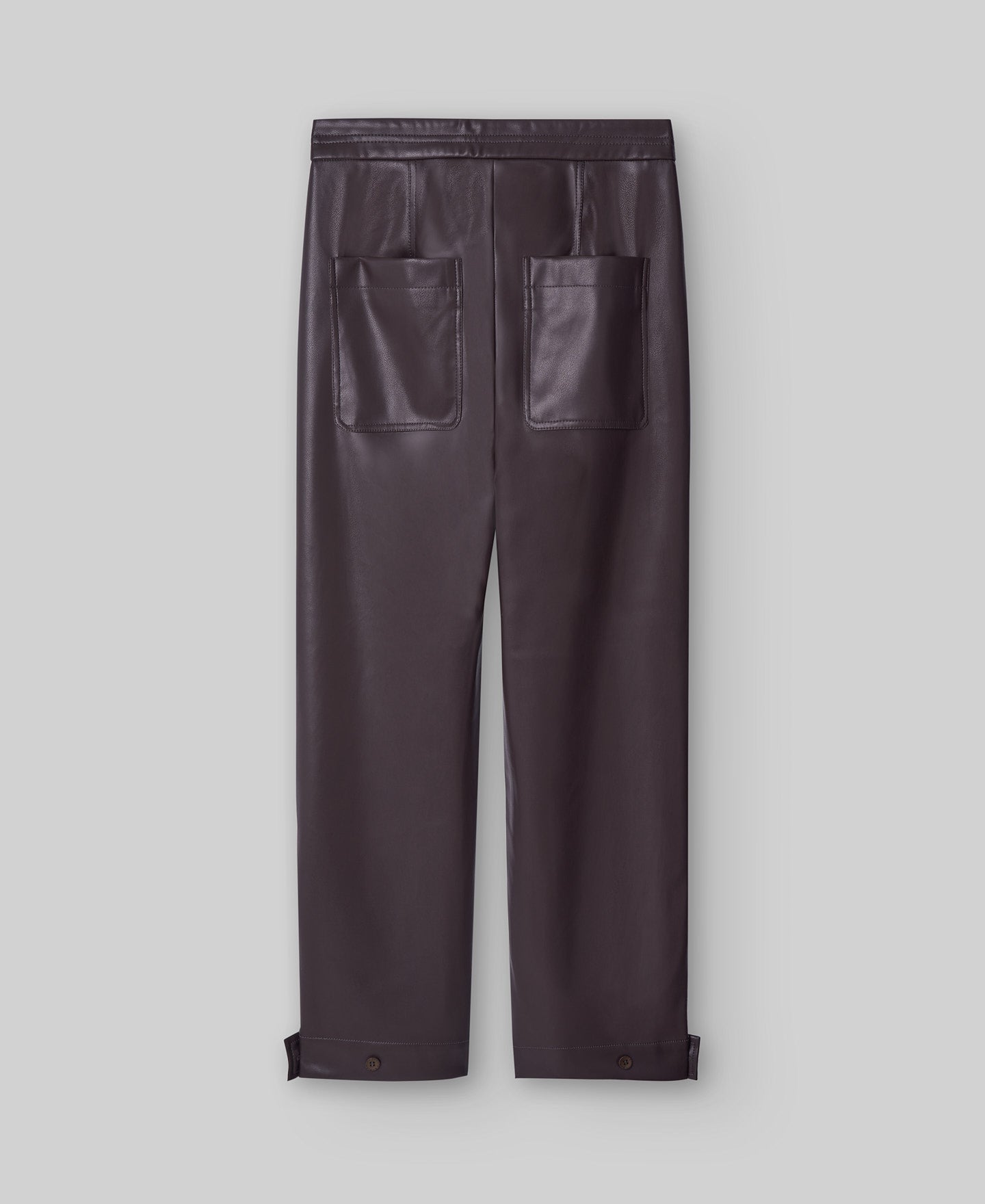 Non-Leather banana trousers woman in chocolate