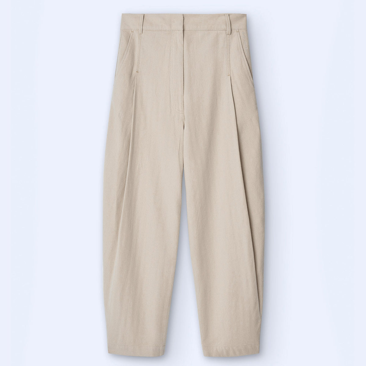Linen & Cotton Banana Trousers - Light Yellow