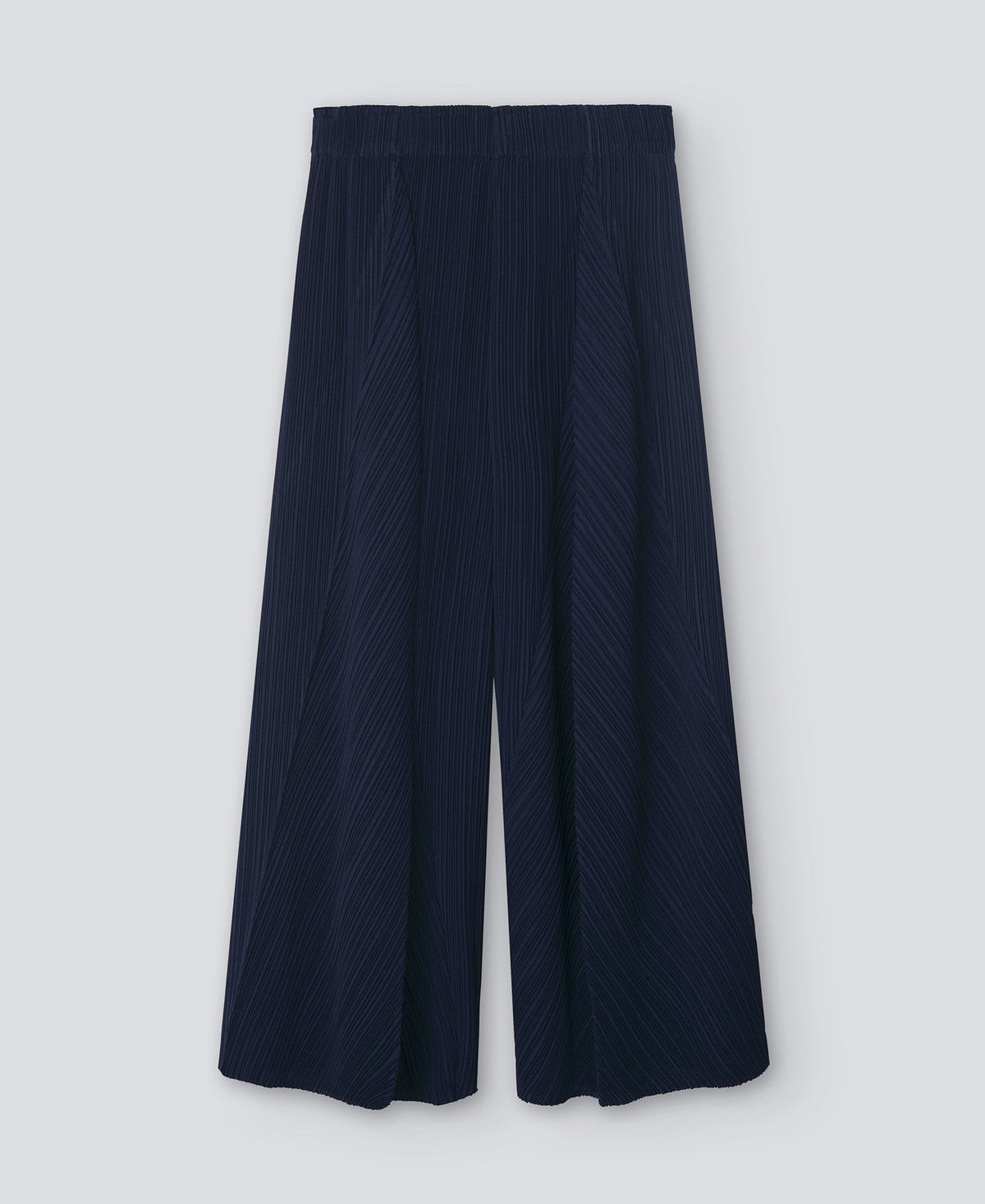 Navy Blue Crinkle Palazzo Trousers