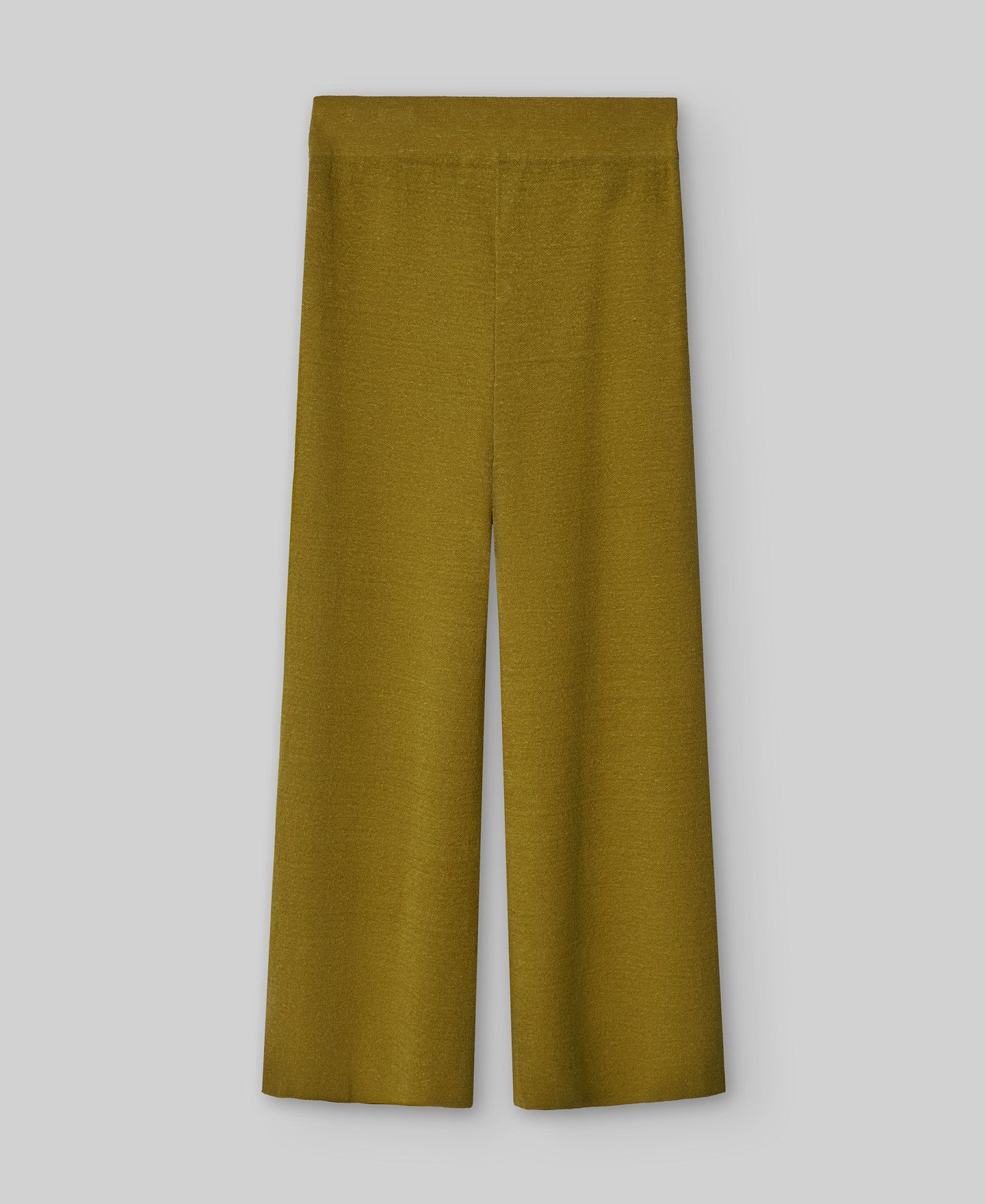 Knit linen trousers woman in green