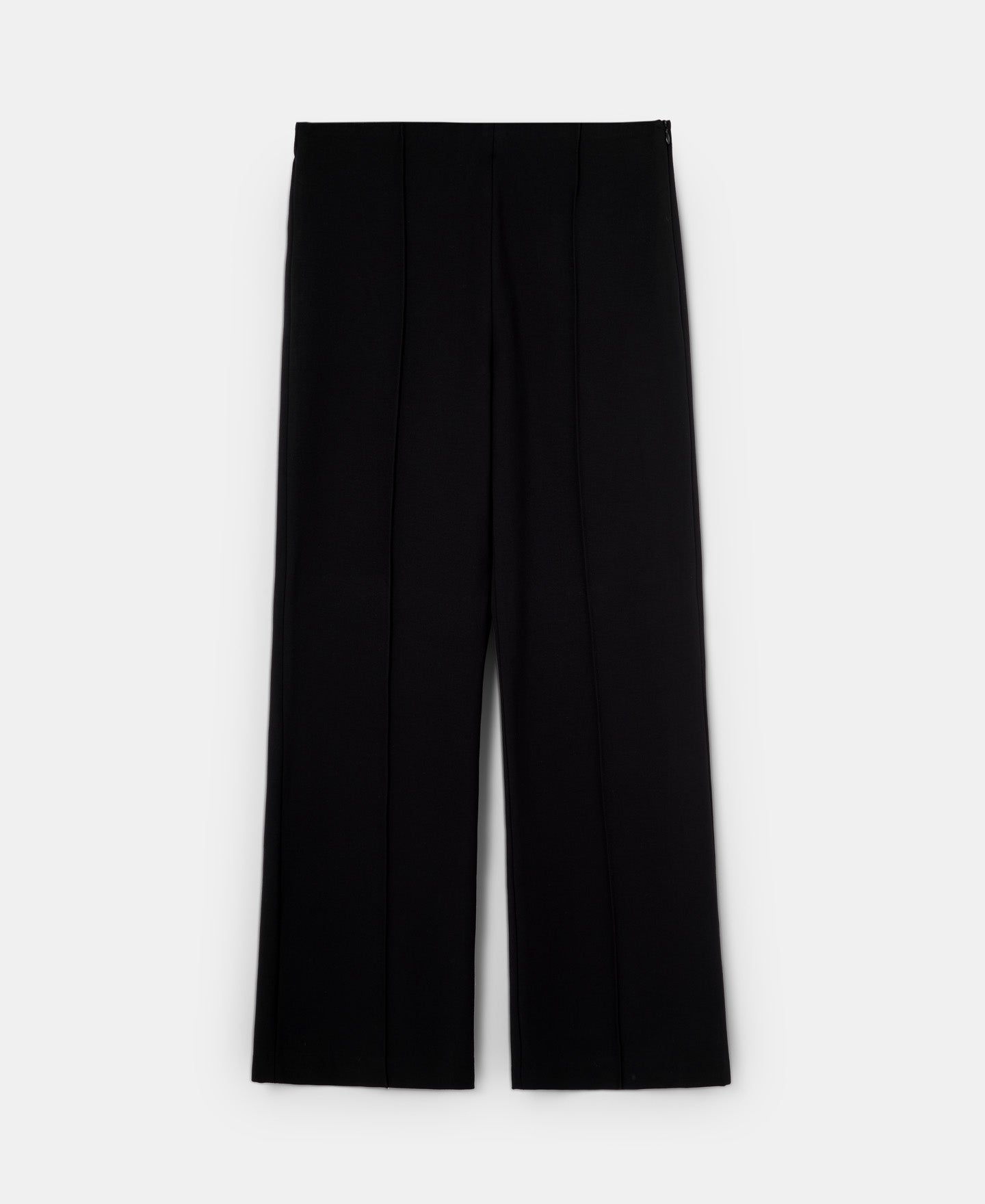 Black Straight Trousers With French Seams