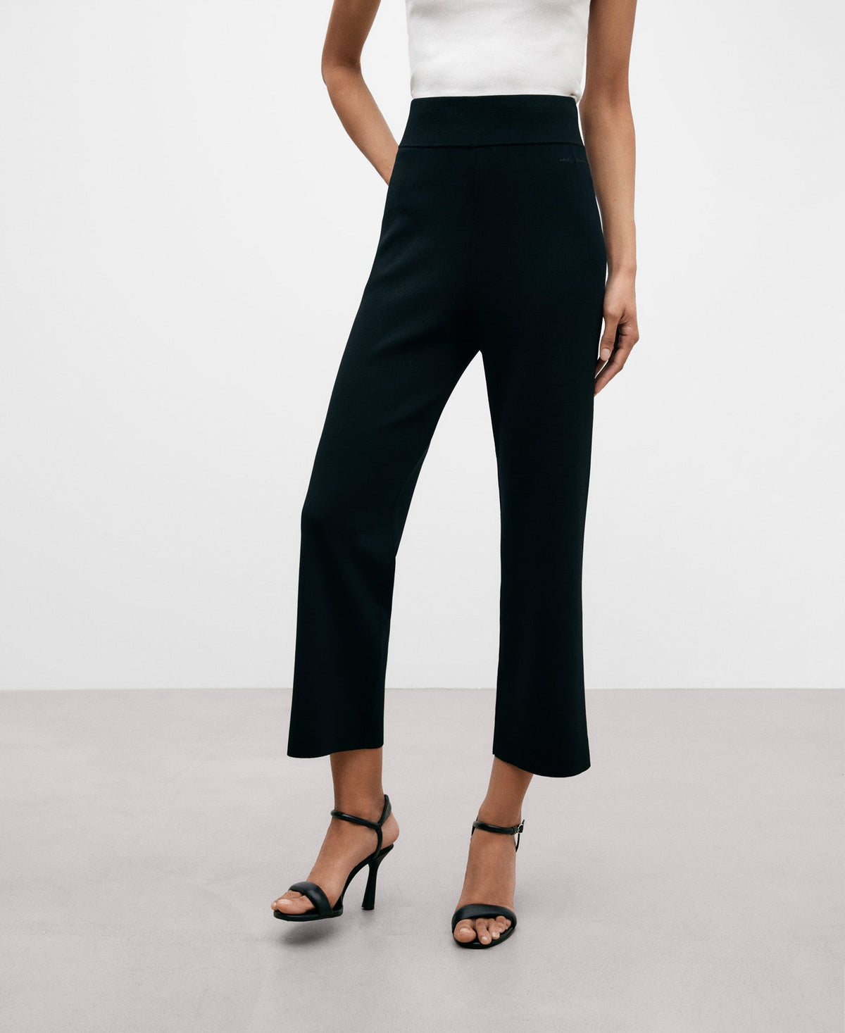 Black Knitted Trousers For Women